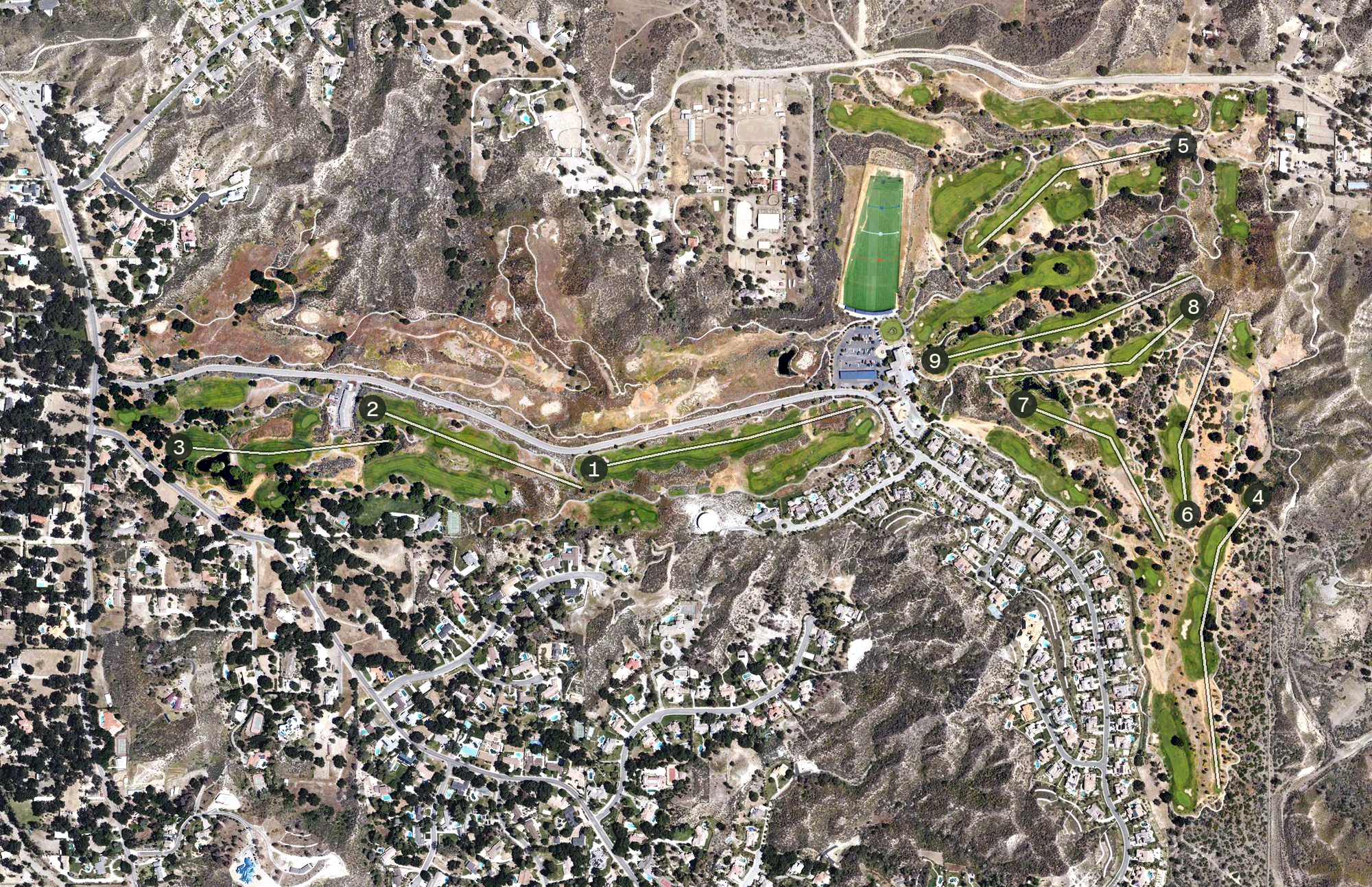 Aerial view of Sand Canyon Country Club, CA