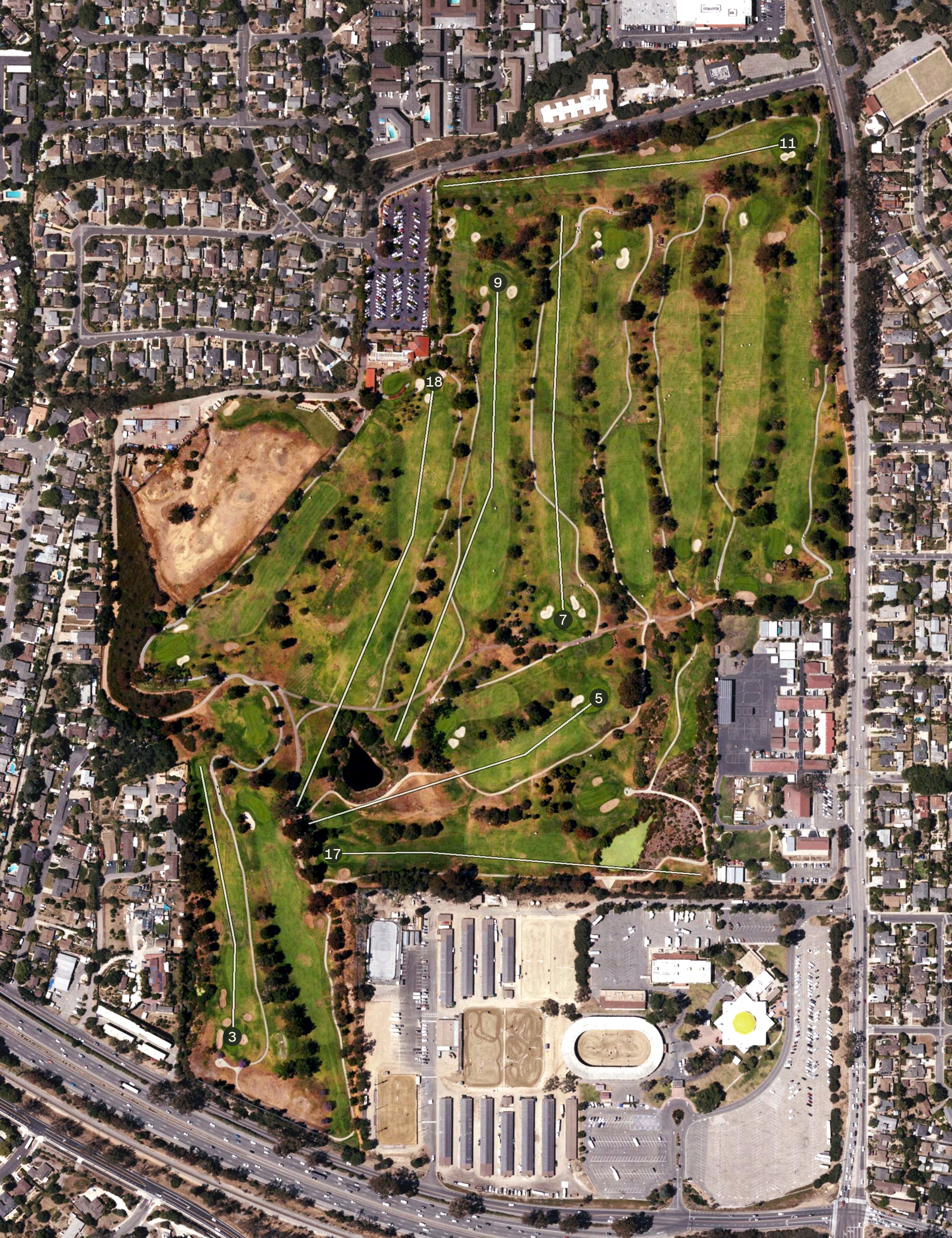 Aerial view of Santa Barbara Golf Course, CA