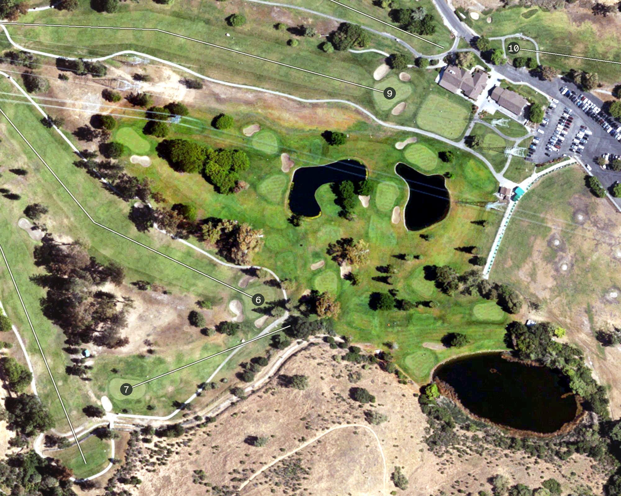 Aerial view of Santa Teresa Golf Club Short Course, CA