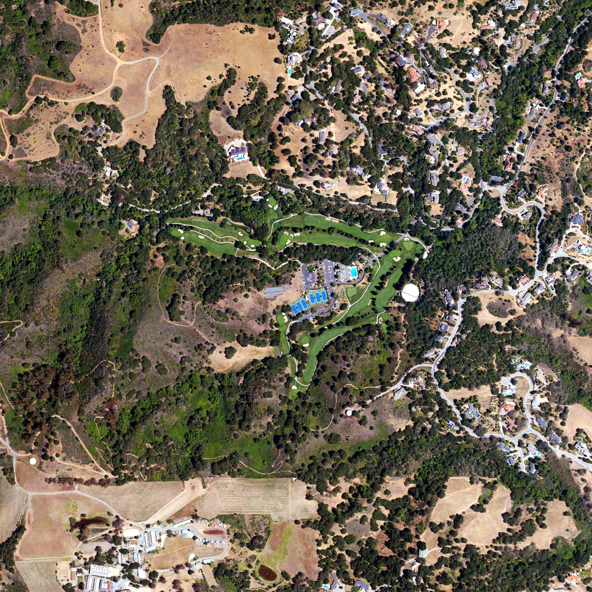 Aerial view of Saratoga Country Club, CA