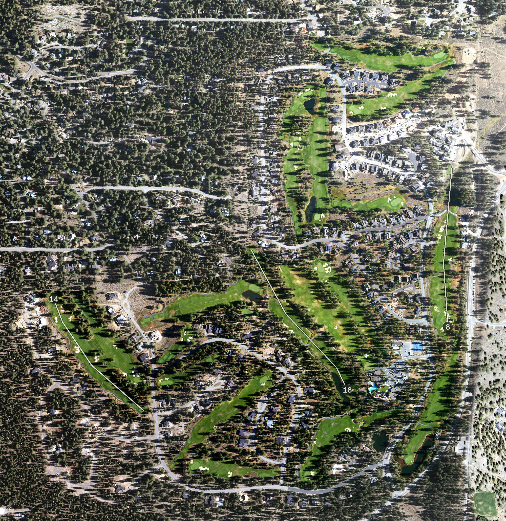 Aerial view of Schaffer's Mill Golf Course, CA