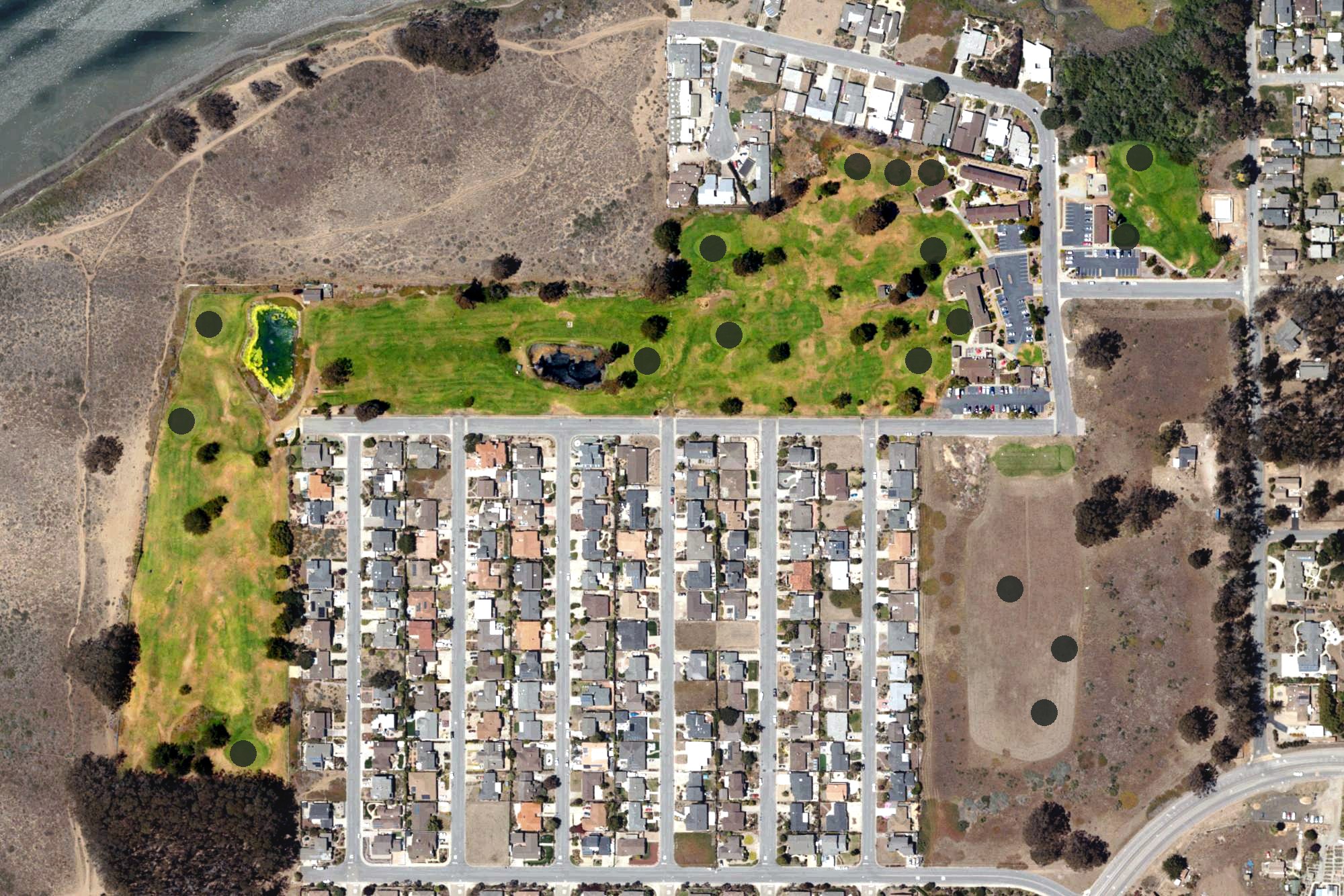 Aerial view of Sea Pines Golf Course, CA