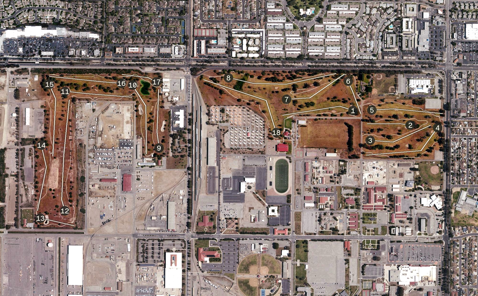 Aerial view of Seabee Golf Course, CA