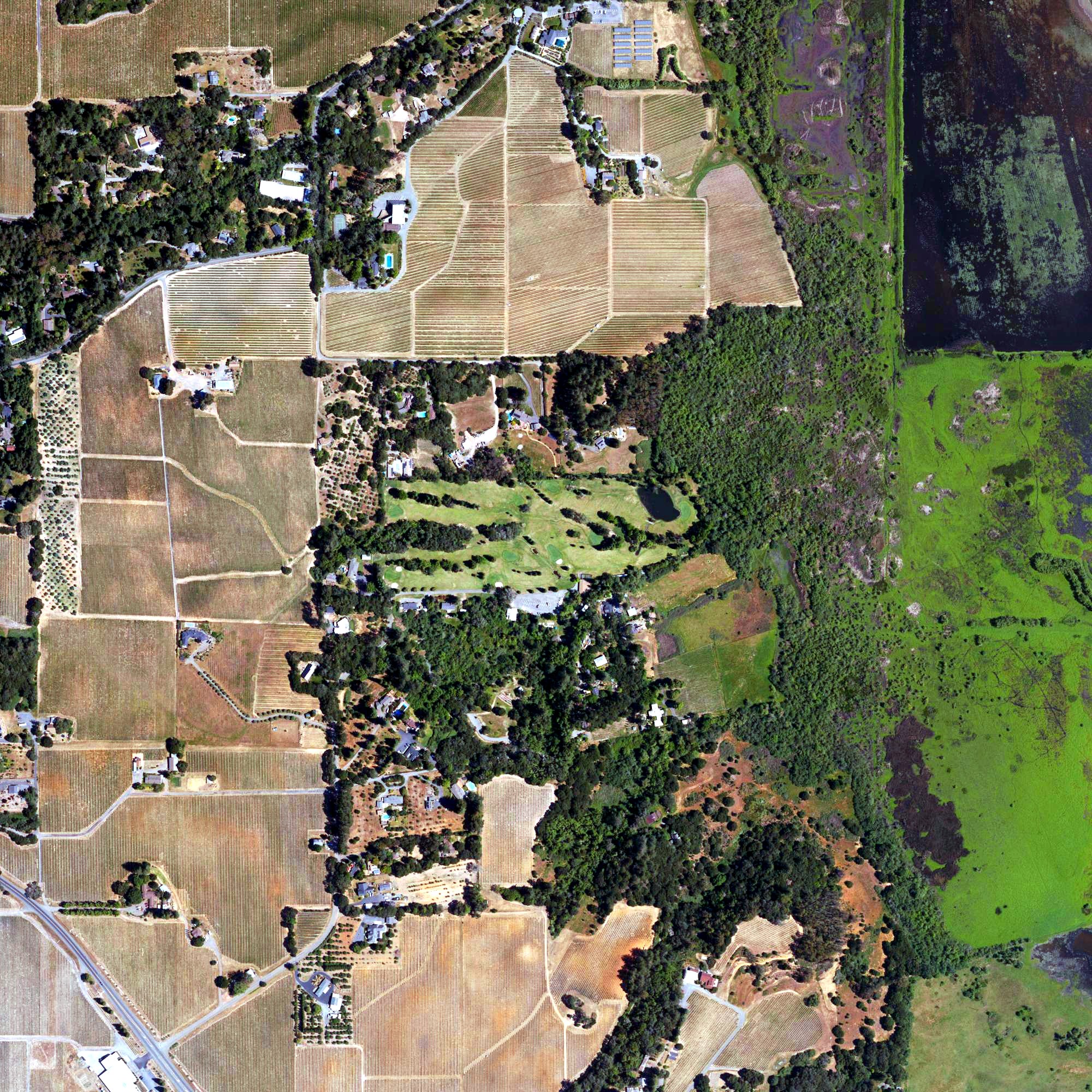 Aerial view of Sebastopol Golf Course, CA