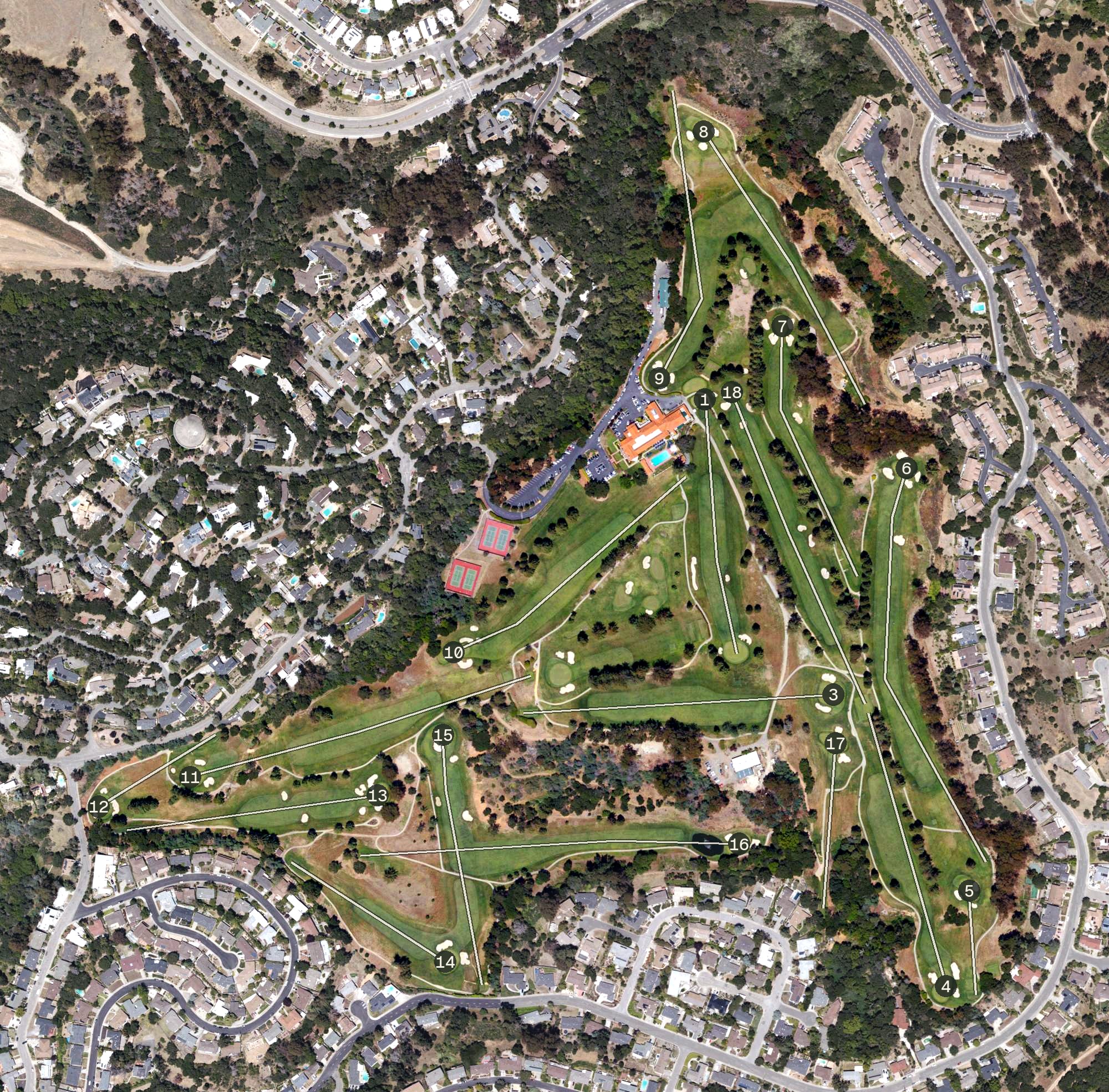 Aerial view of Sequoyah Country Club, CA
