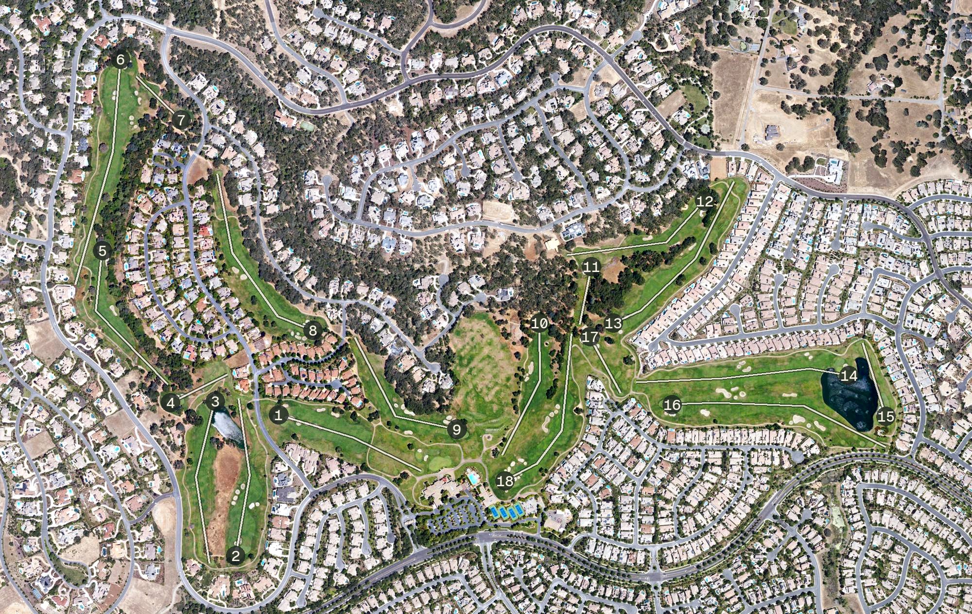 Aerial view of Serrano Country Club, CA