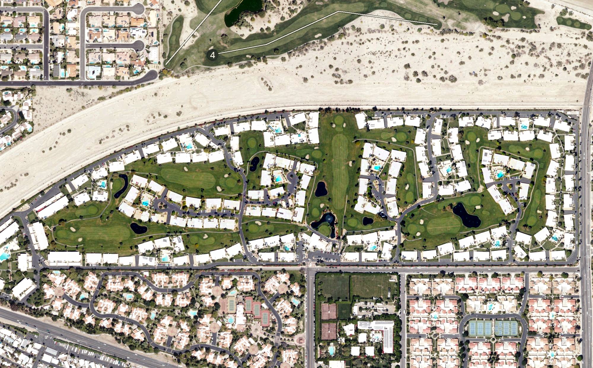 Aerial view of Seven Lakes Country Club, CA