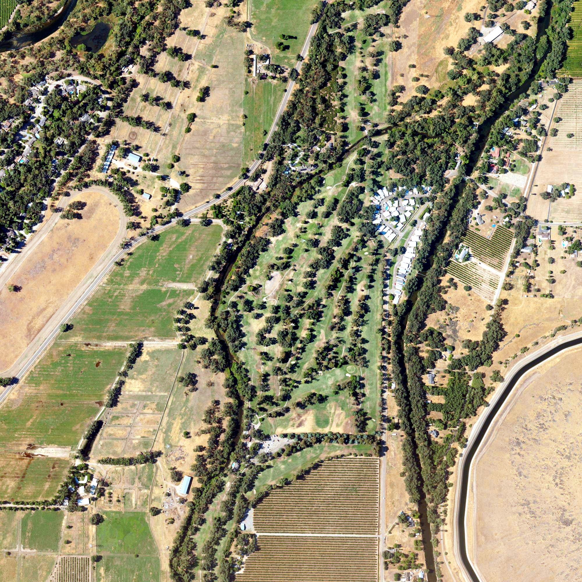 Aerial view of Sherwood Forest Golf Club, CA