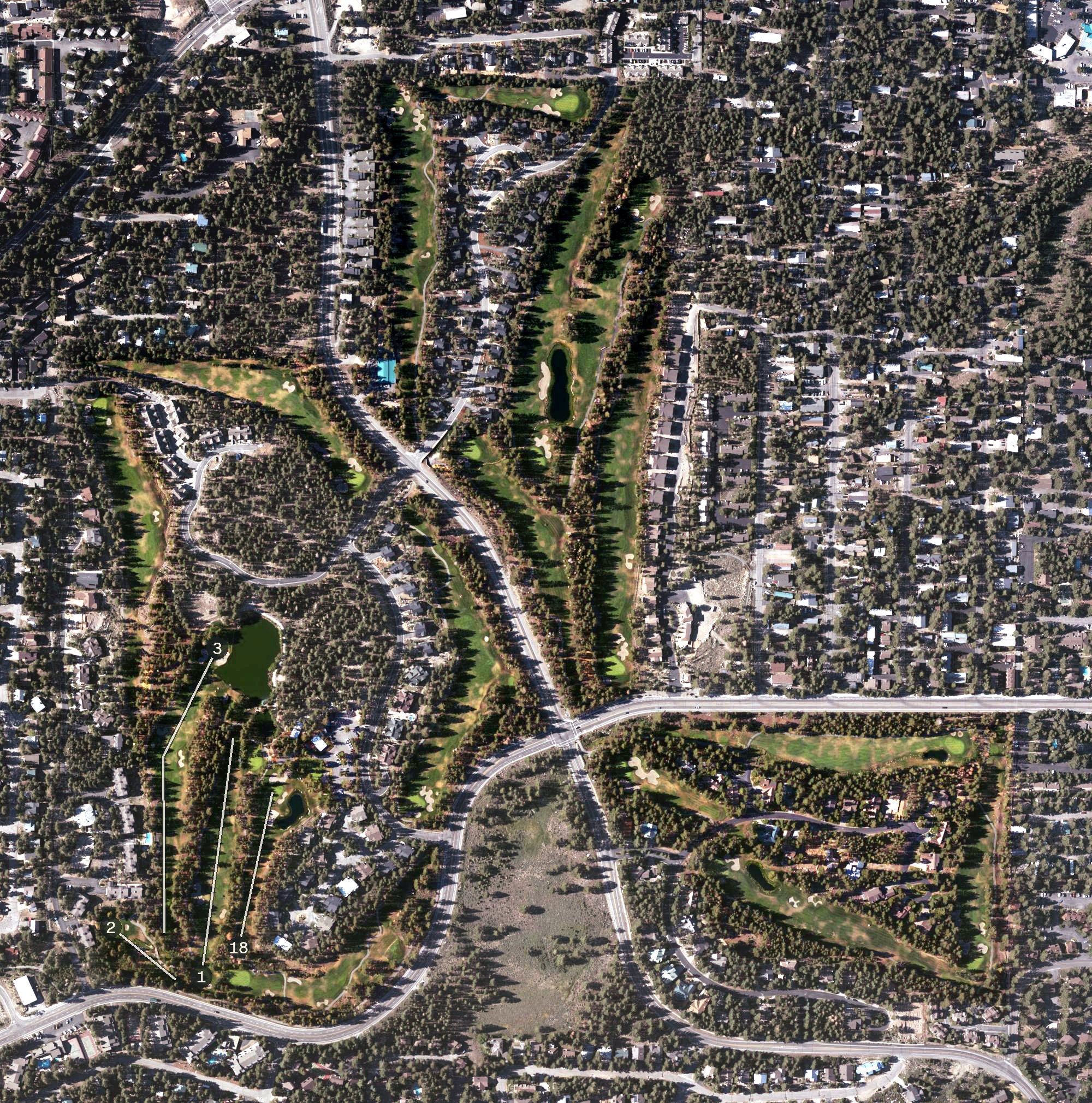 Aerial view of Sierra Star Golf Course, CA