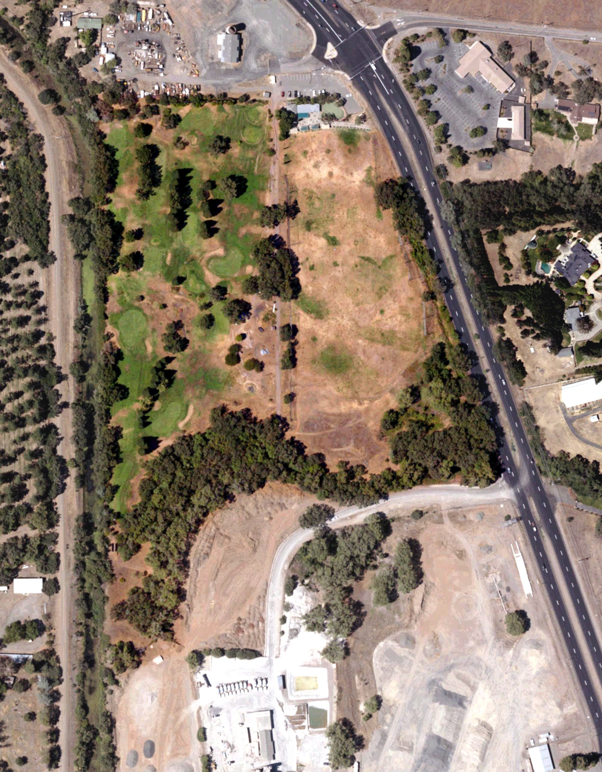 Aerial view of Skyway Golf Park, CA