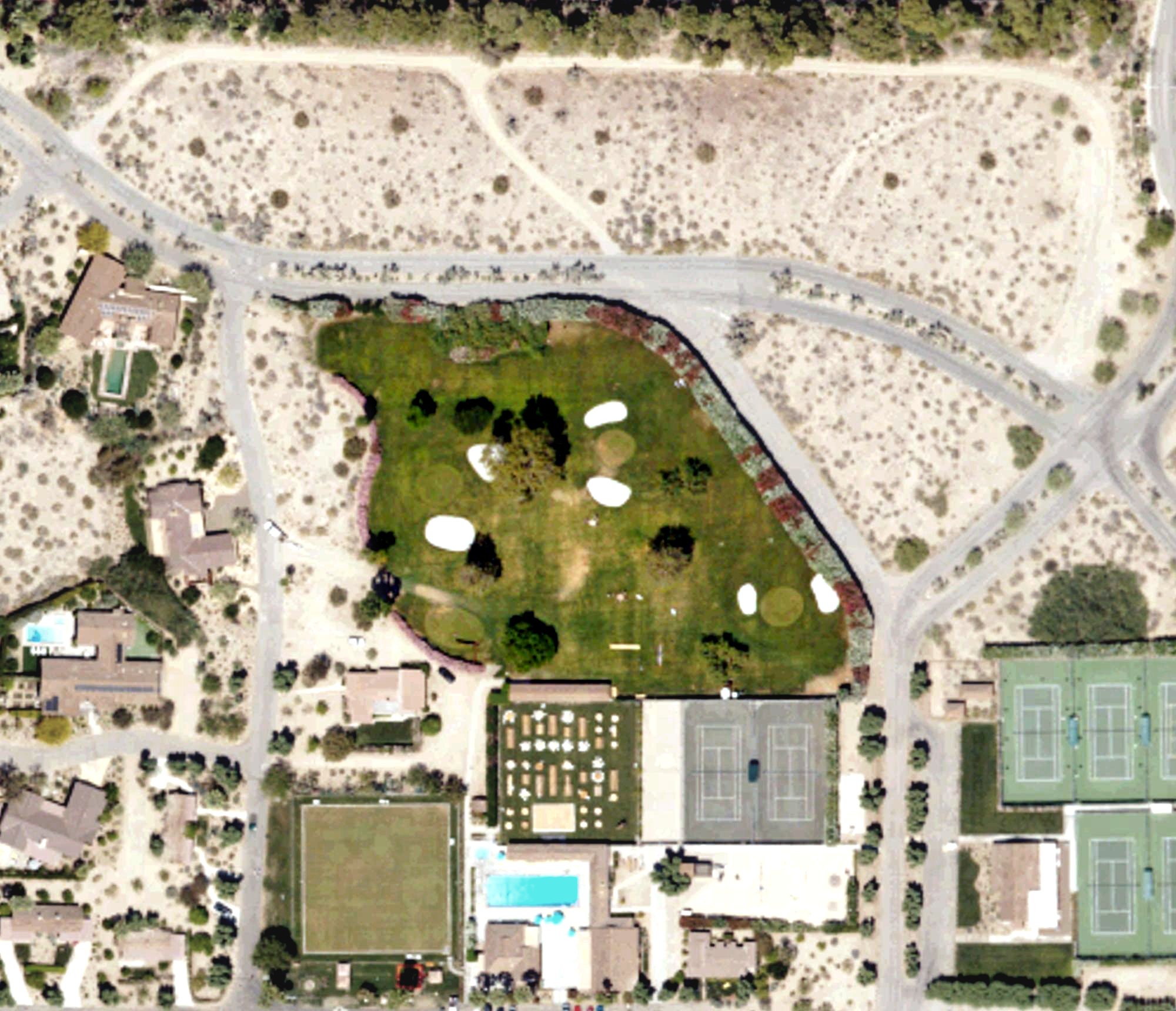 Aerial view of Smoke Tree Ranch Pitch & Putt, CA