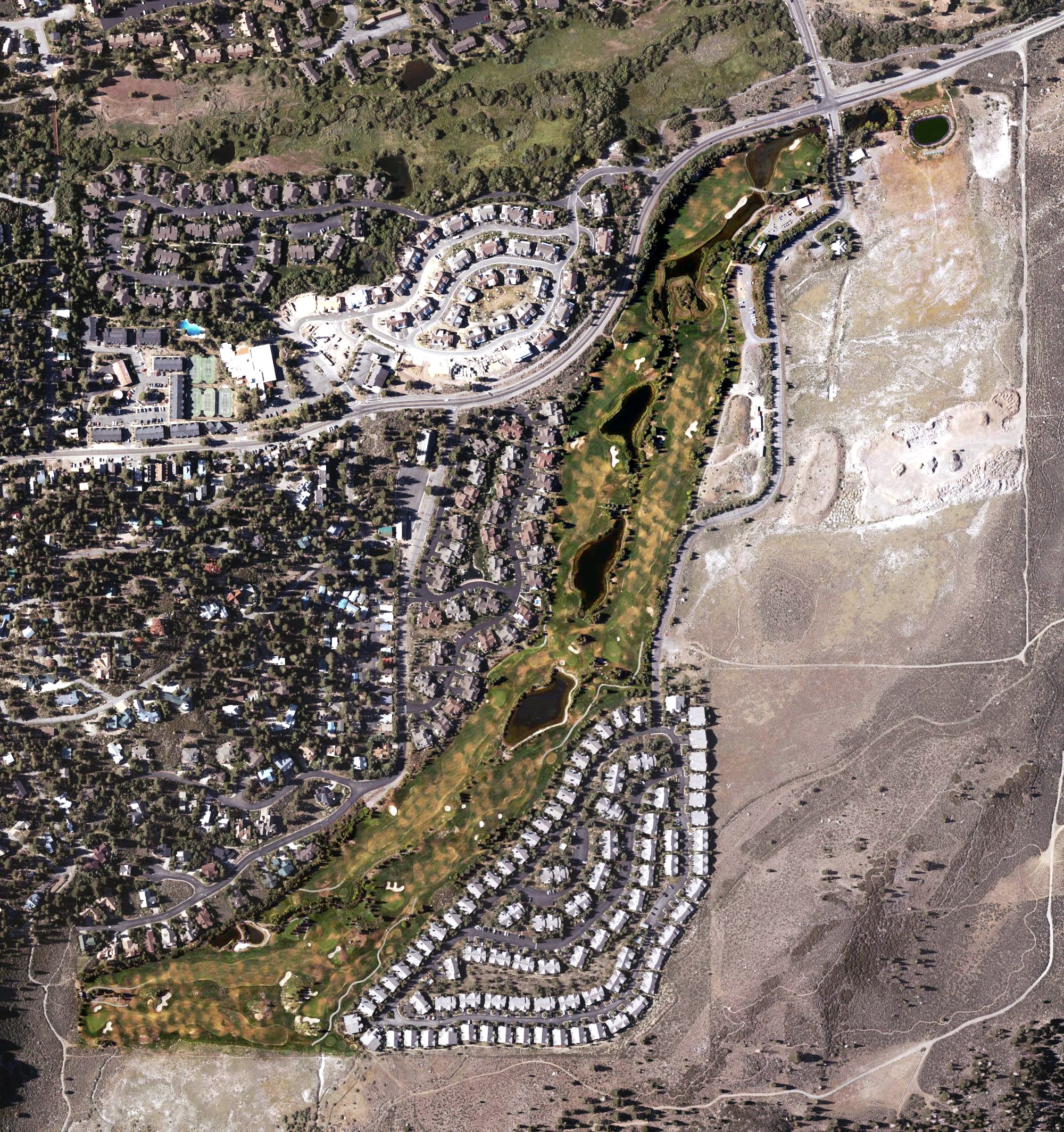 Aerial view of Snowcreek Resort Golf Course, CA