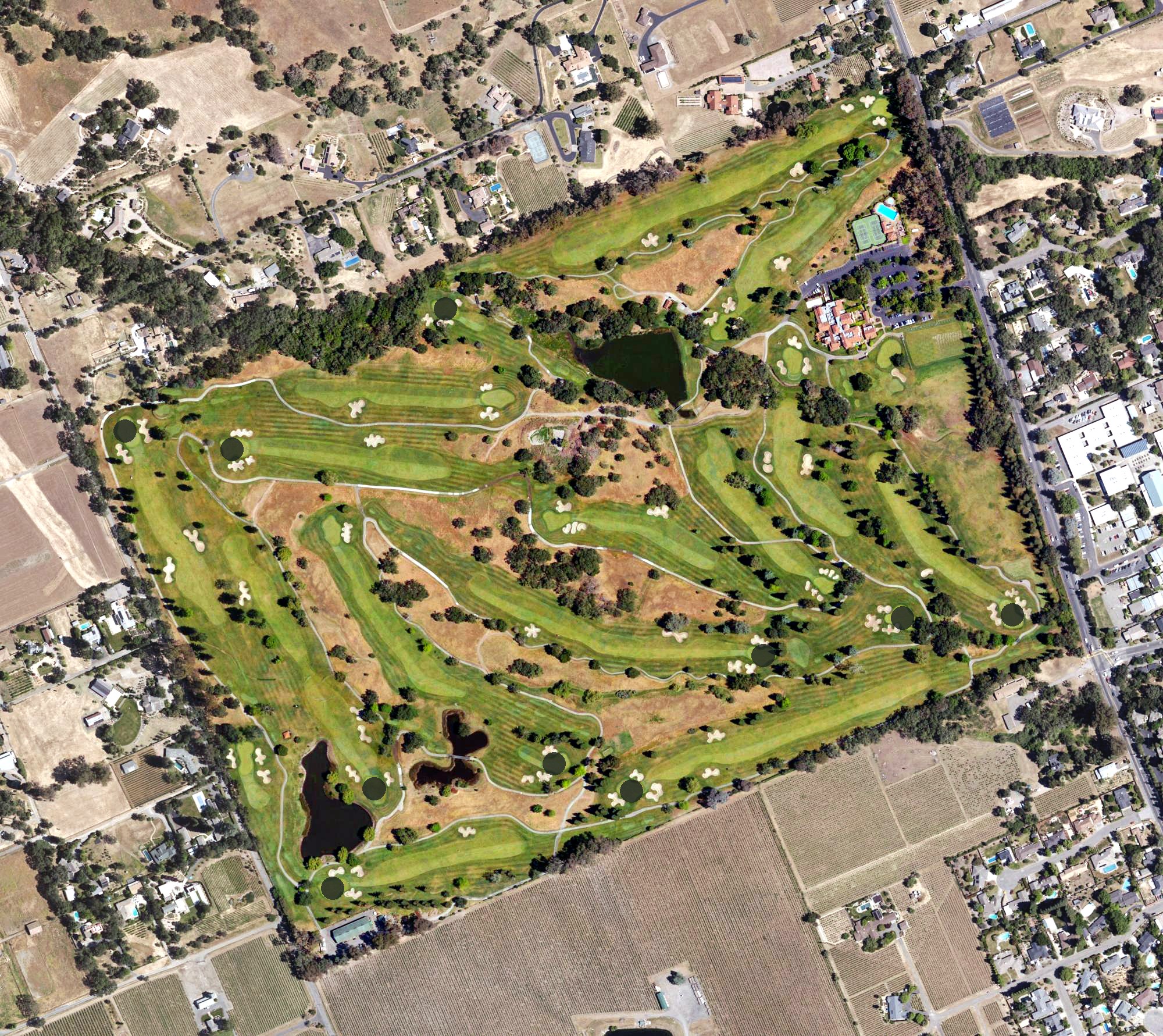 Aerial view of Sonoma Golf Club, CA