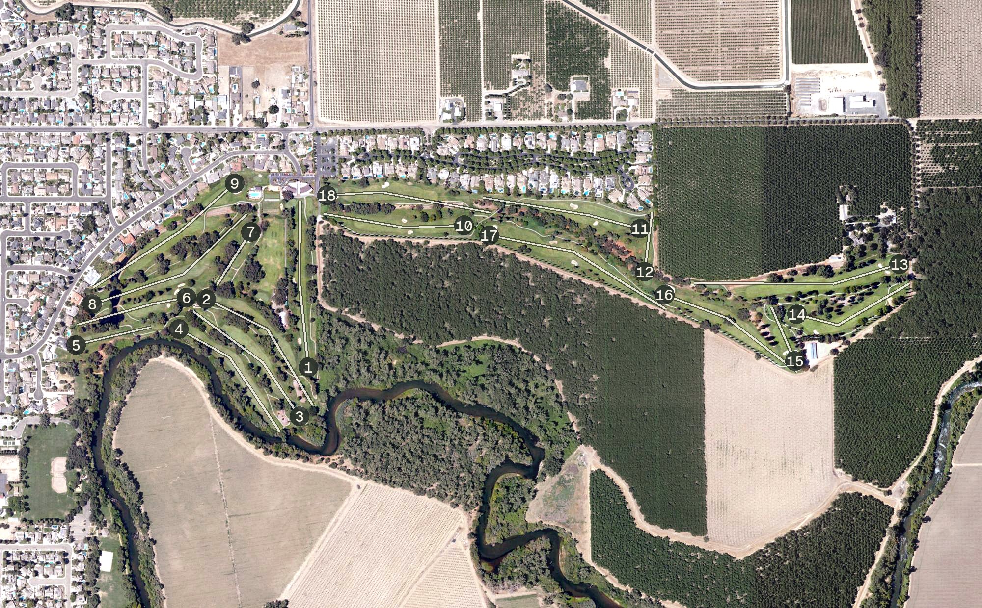 Aerial view of Spring Creek Golf & Country Club, CA