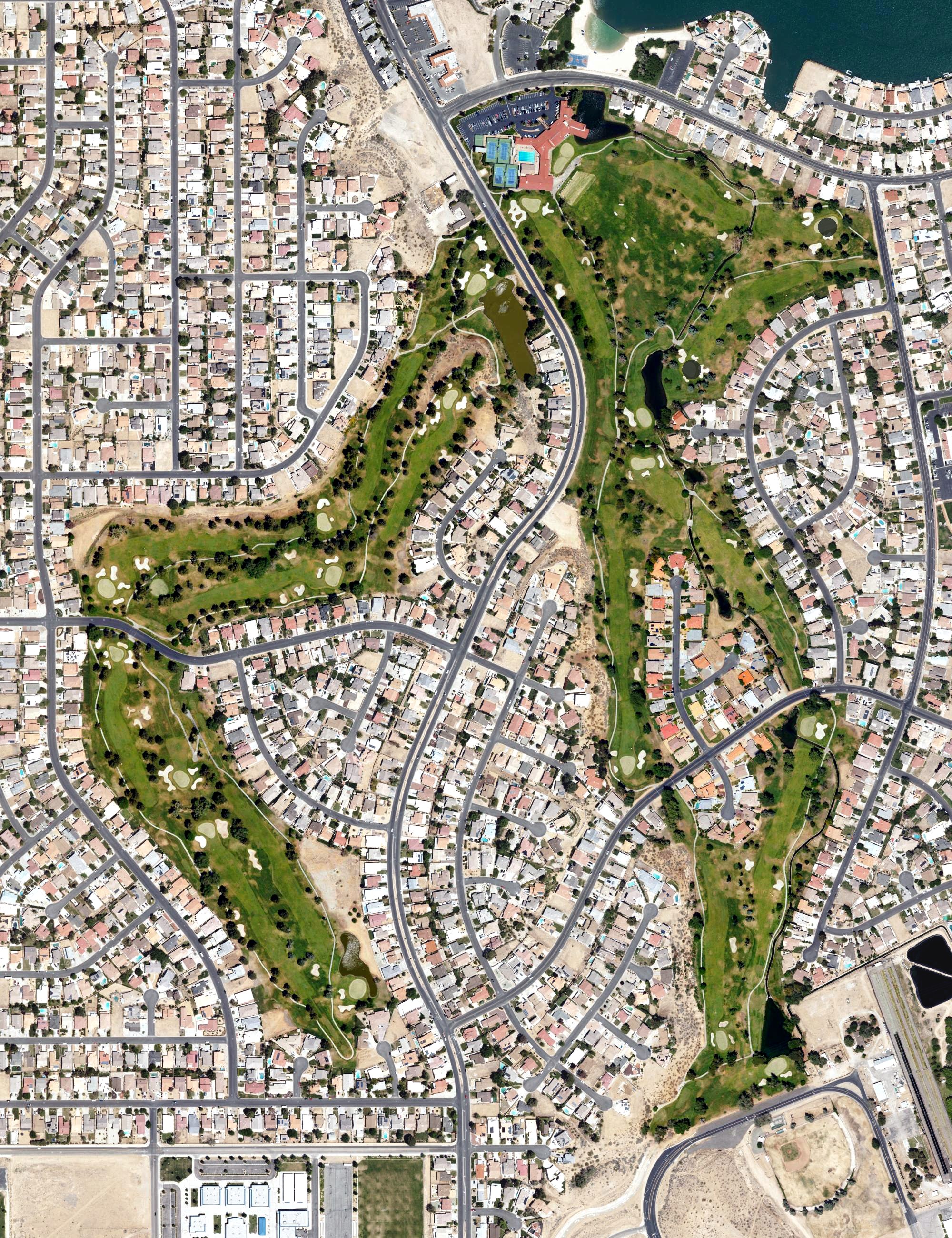 Aerial view of Spring Valley Lake Country Club, CA
