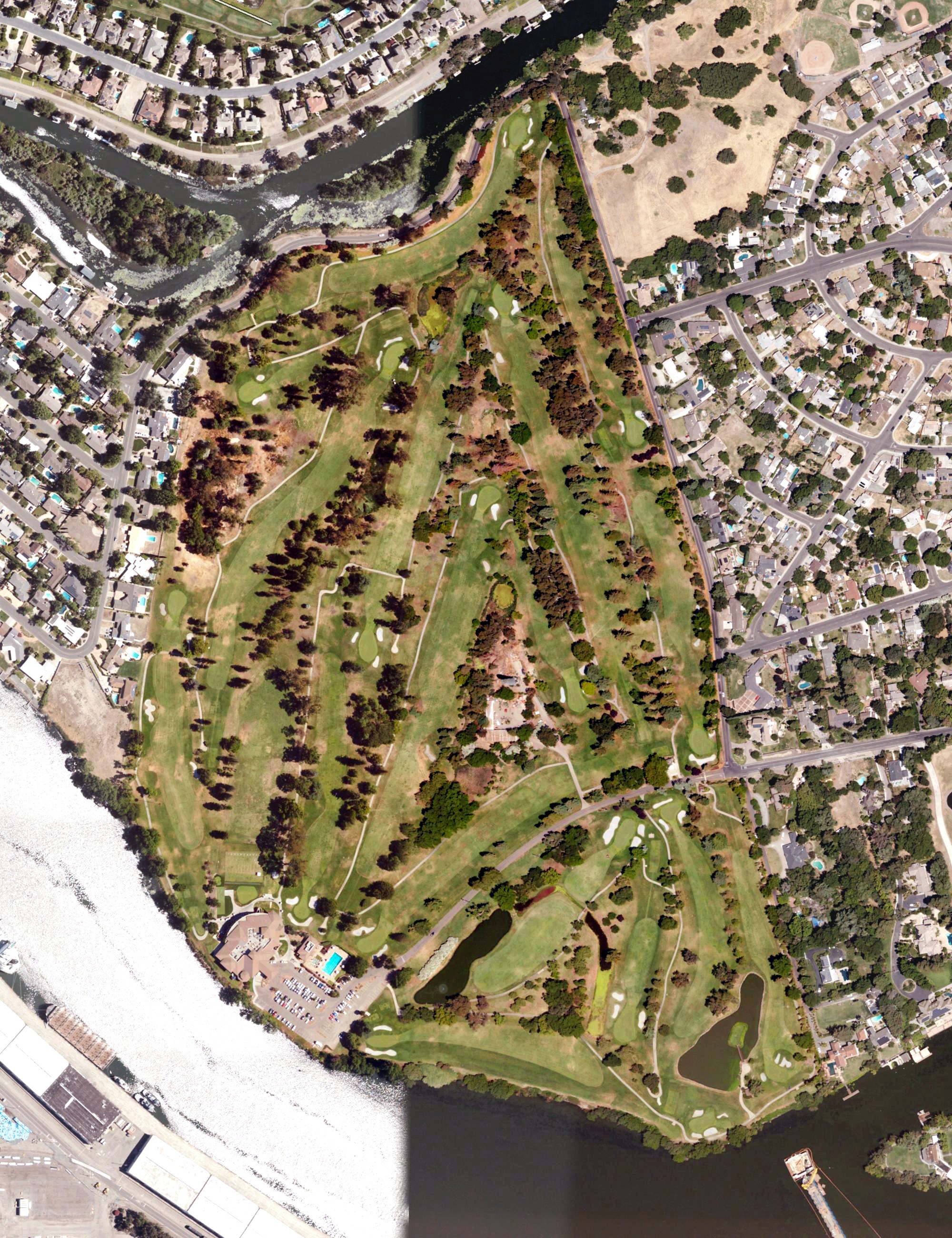 Aerial view of Stockton Golf and Country Club, CA