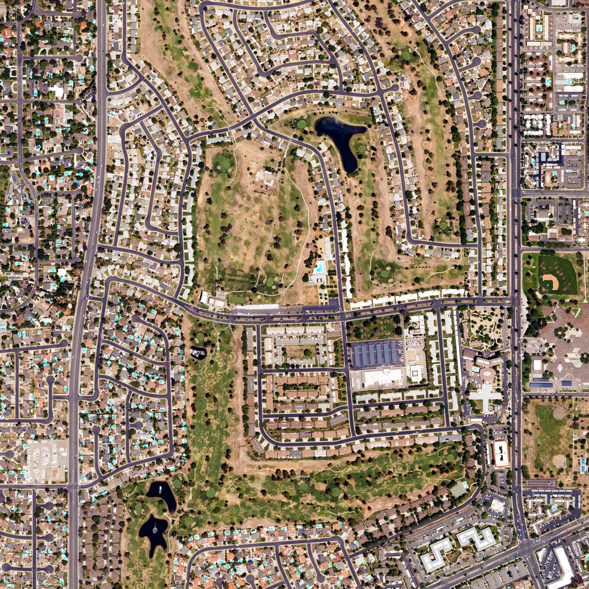Aerial view of Sundale Country Club, CA