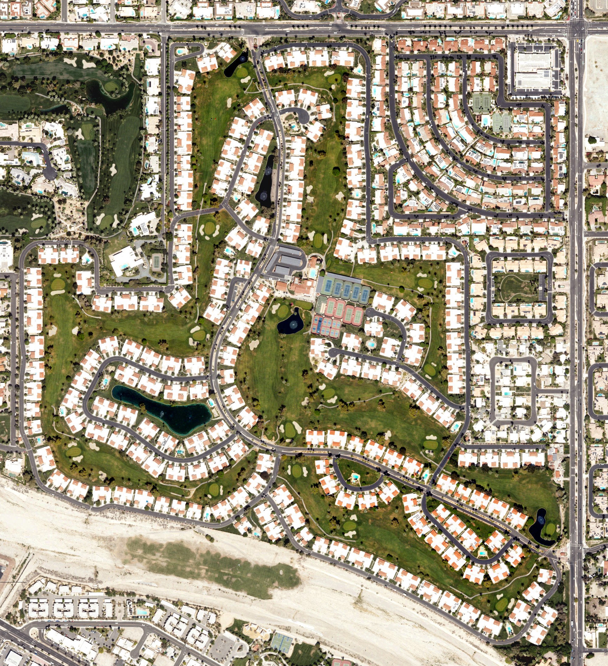 Aerial view of Sunrise Country Club, CA