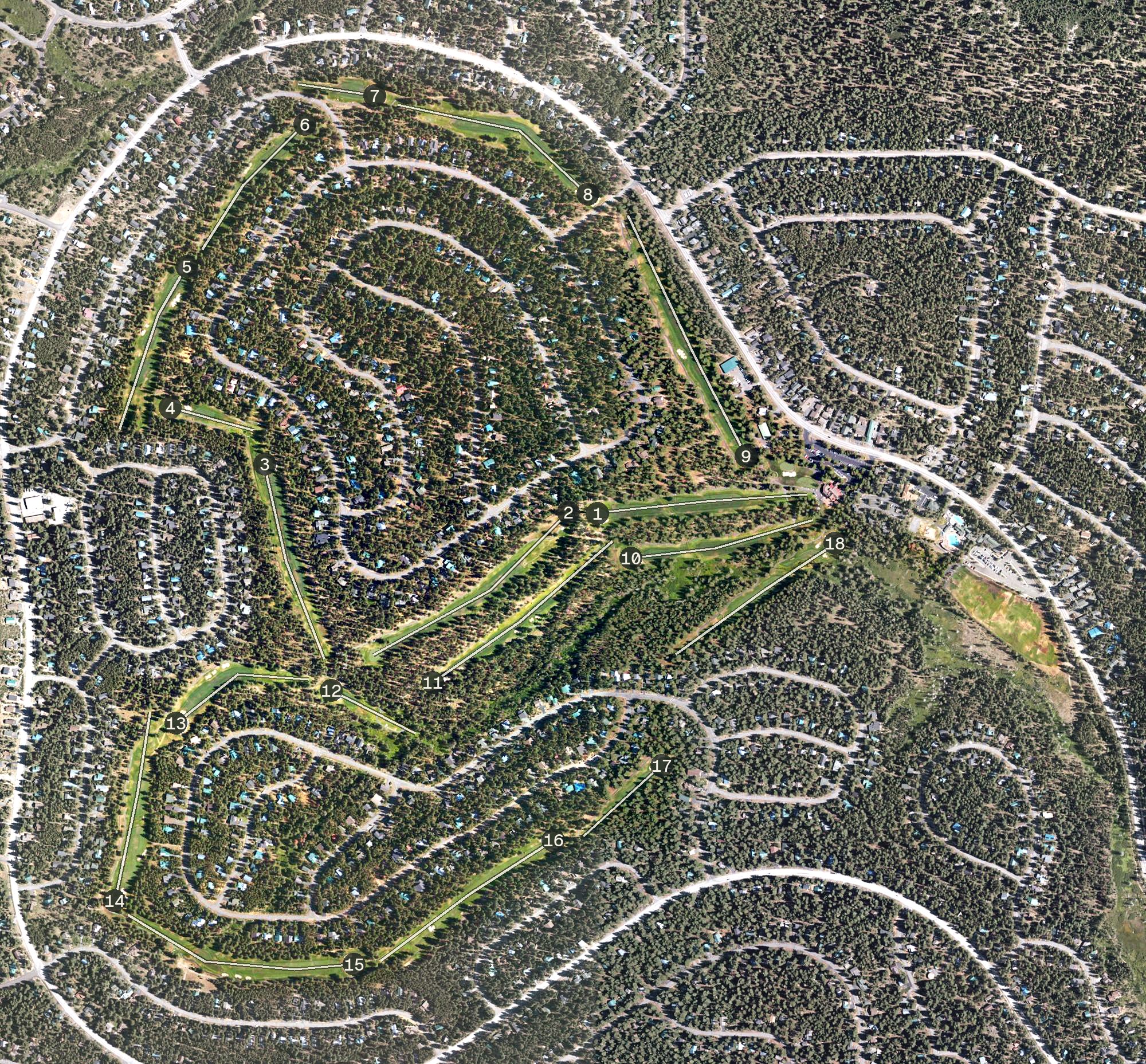 Aerial view of Tahoe Donner Golf Course, CA