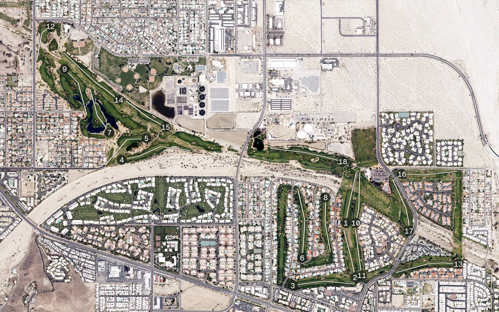 Aerial view of Tahquitz Creek Golf Resort, CA