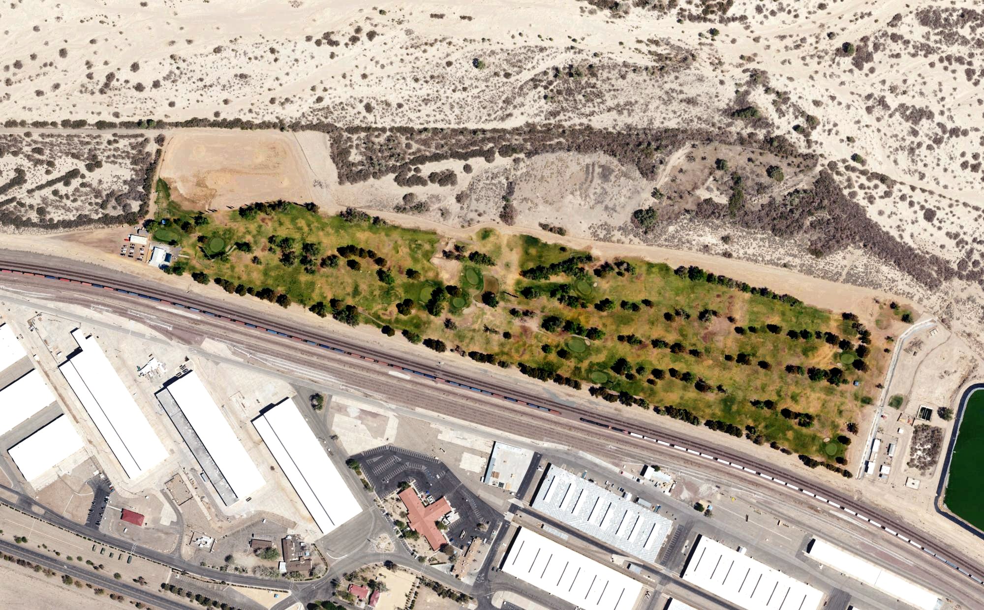 Aerial view of Tees & Trees Golf Course, CA