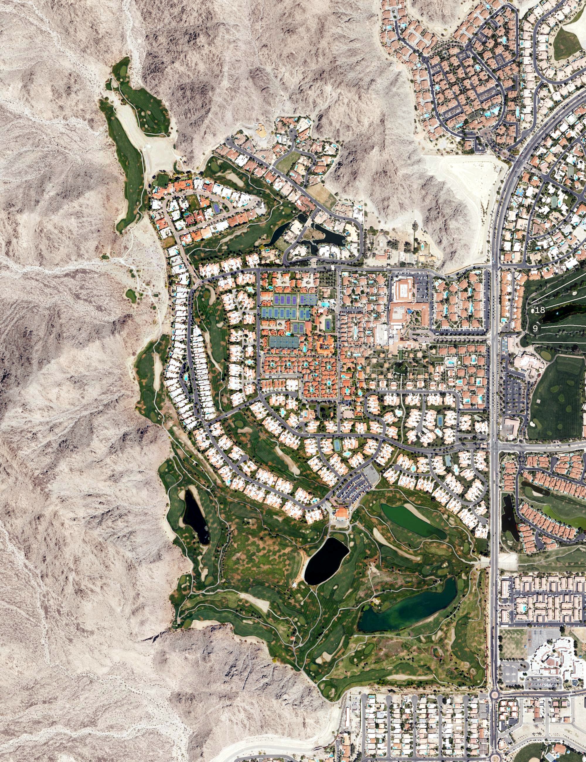 Aerial view of The Citrus Club at La Quinta Resort - Mountain Course, CA