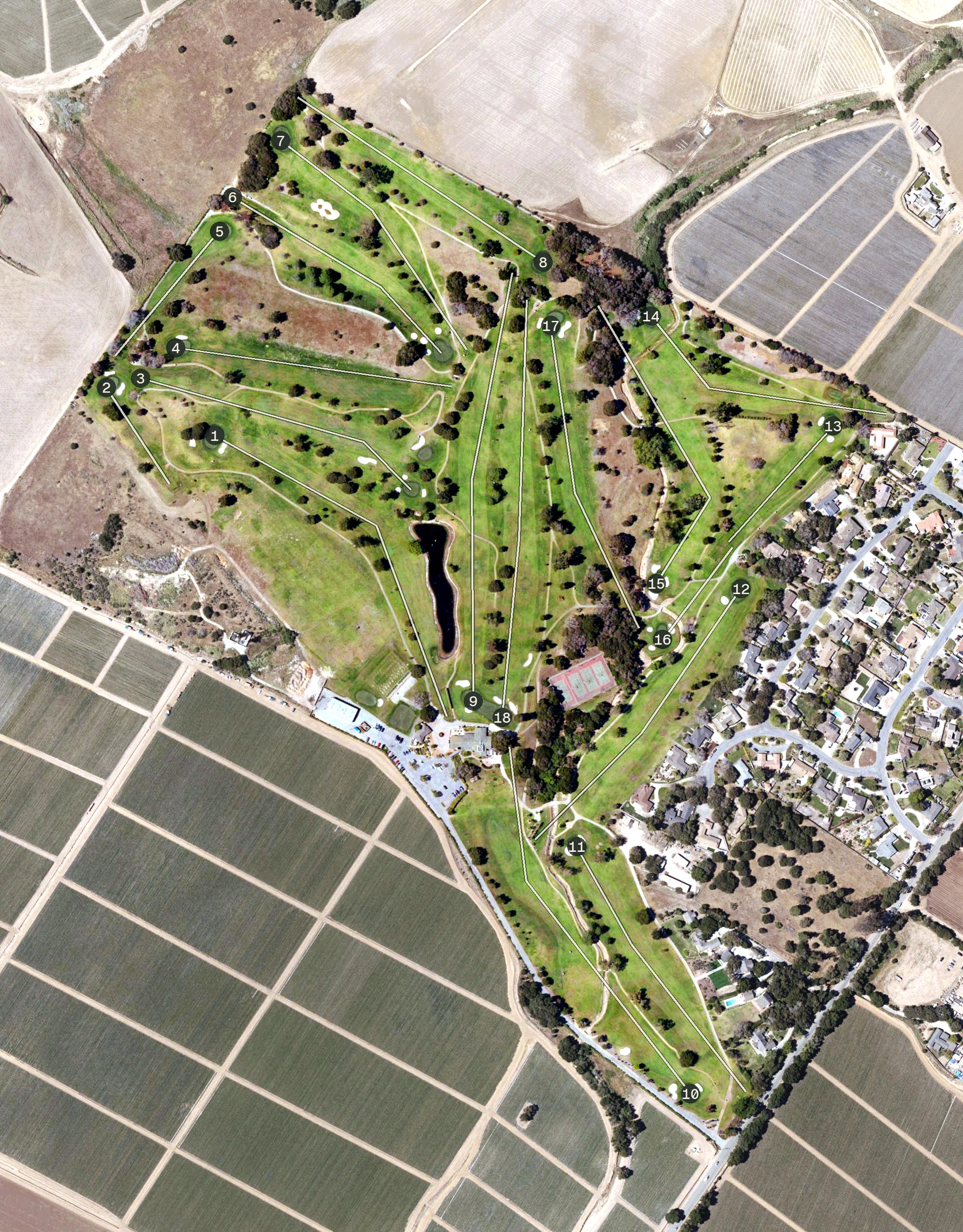 Aerial view of The Club at Crazy Horse Ranch, CA