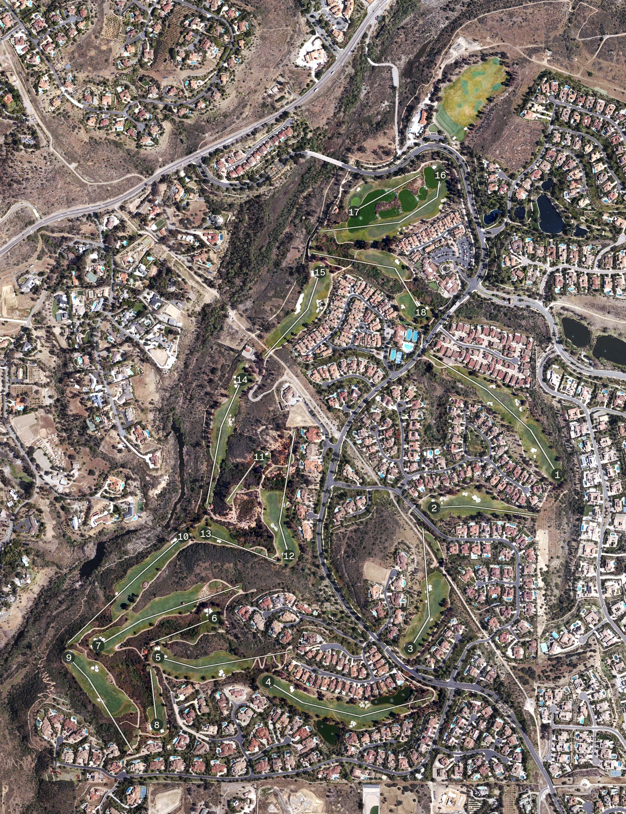Aerial view of The Crosby Club, CA
