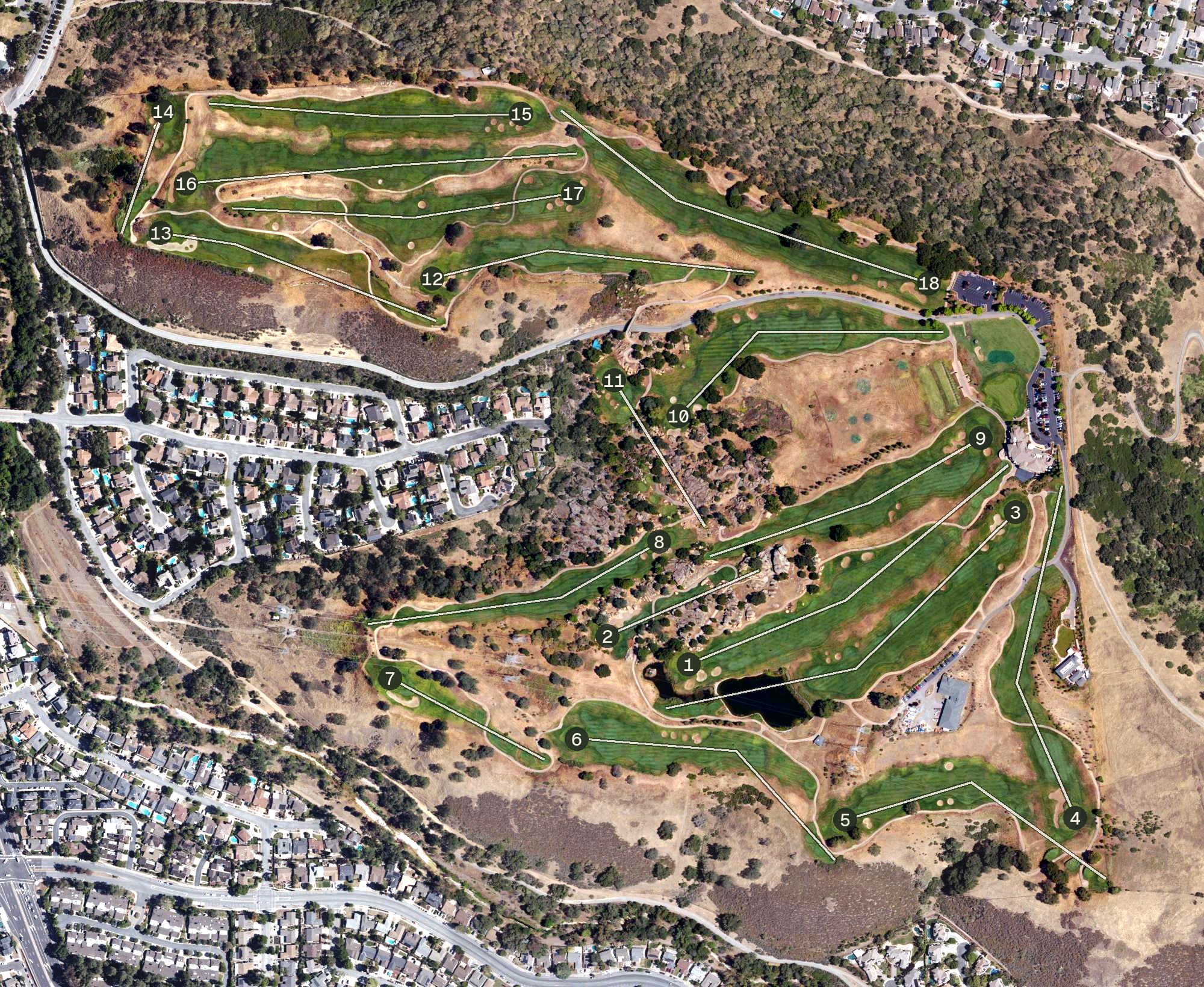 Aerial view of The Golf Club at Boulder Ridge, CA