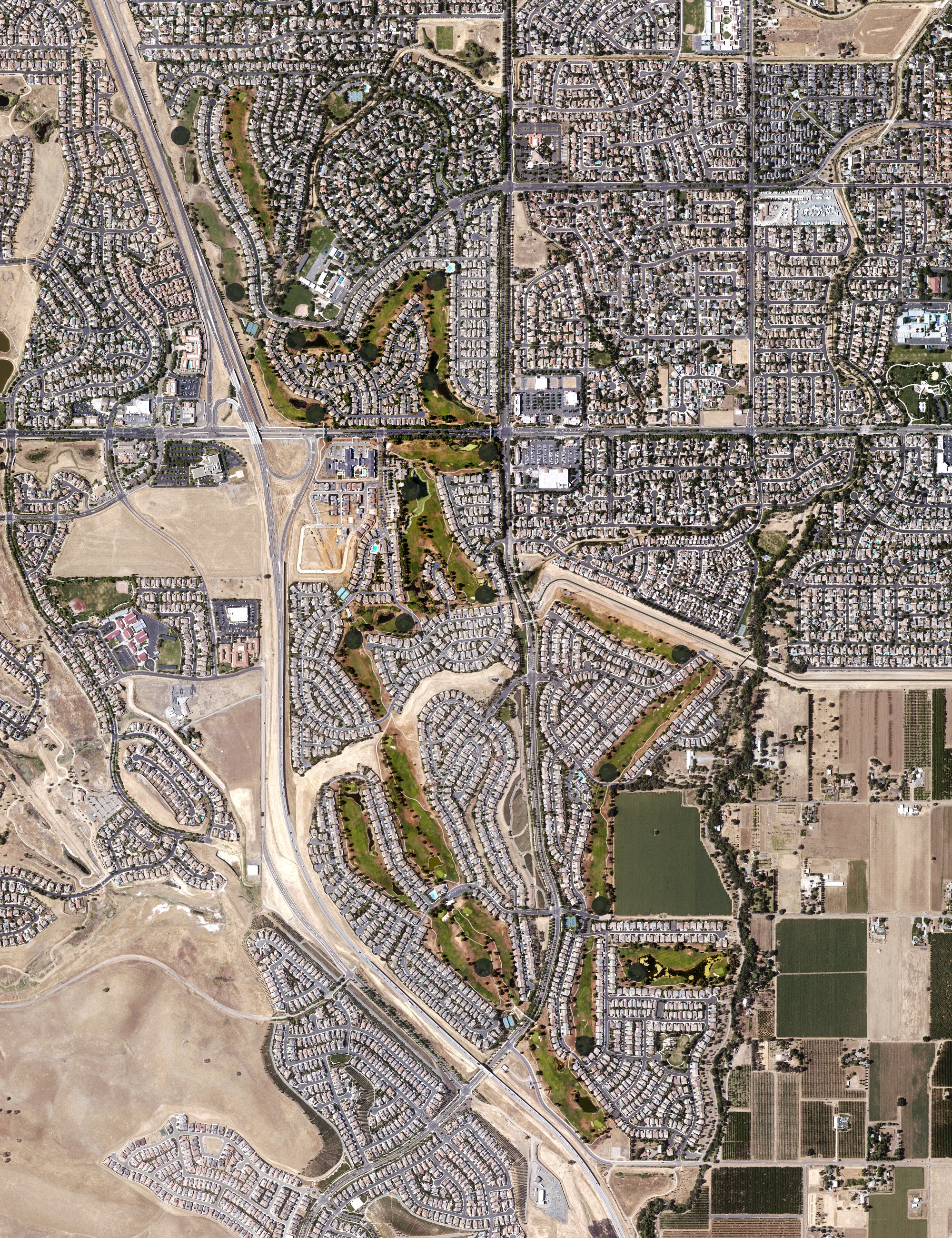 Aerial view of The Golf Club at Brentwood, CA