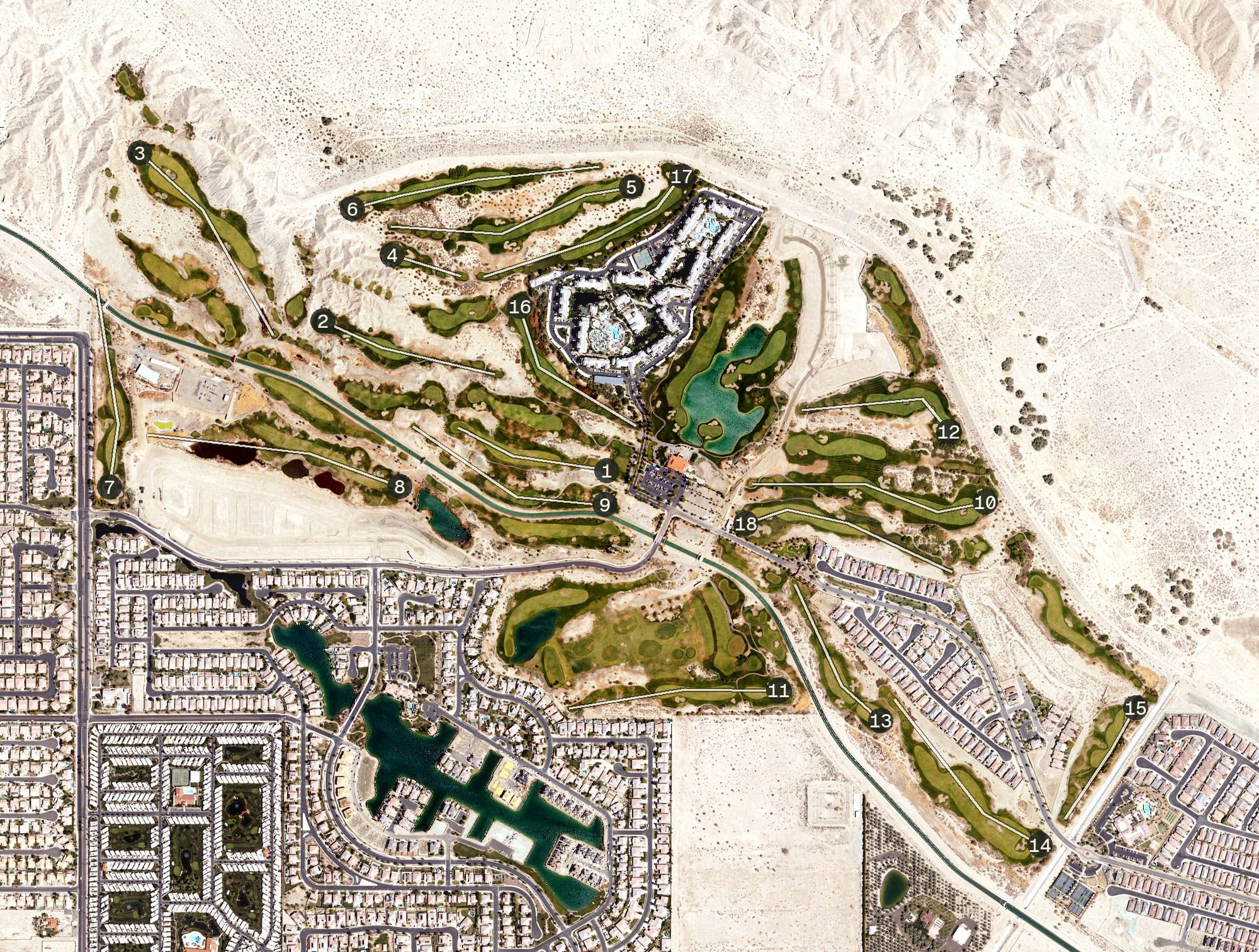 Aerial view of The Golf Club at Terra Lago, CA