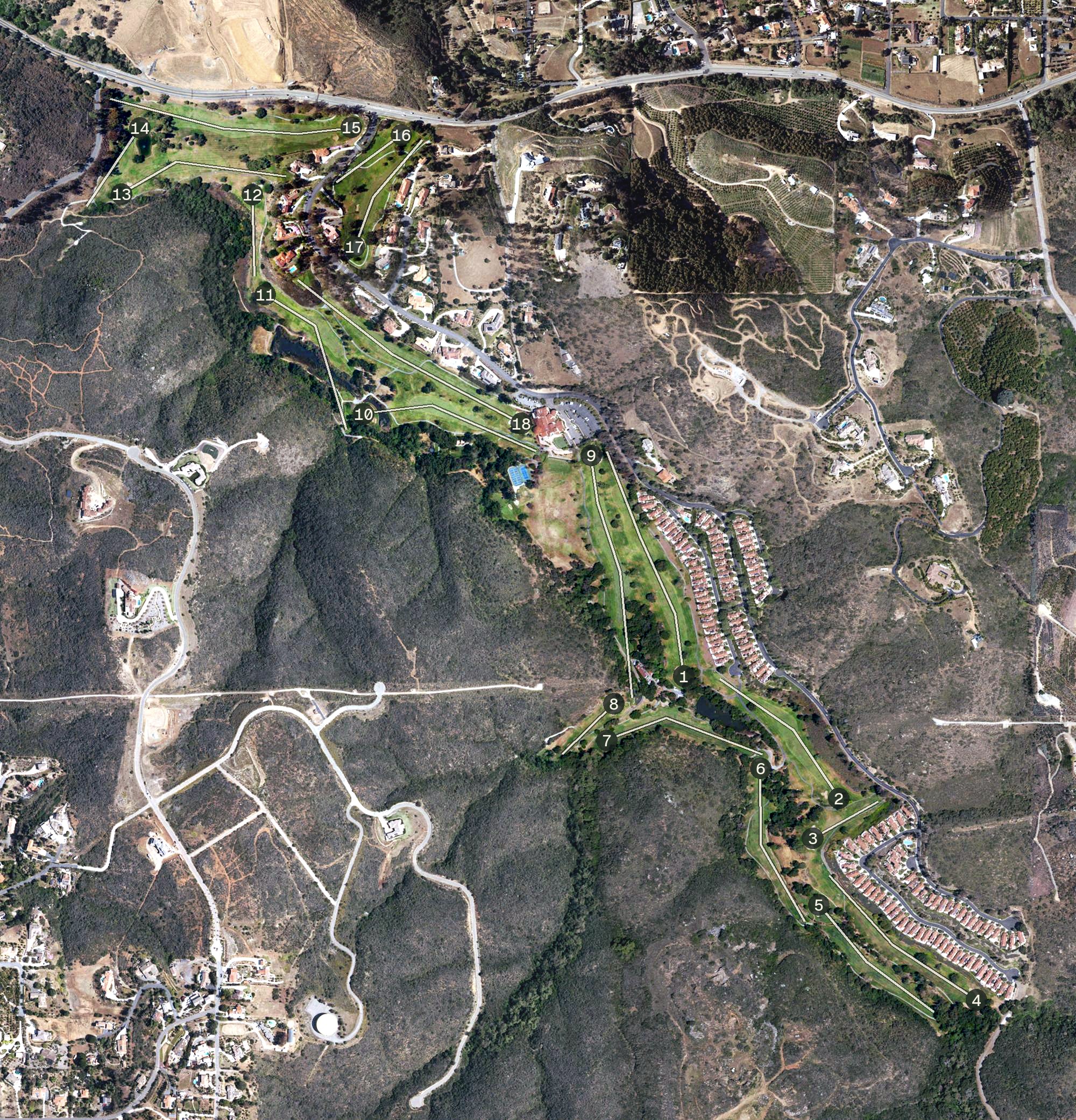 Aerial view of The Havens Country Club, CA