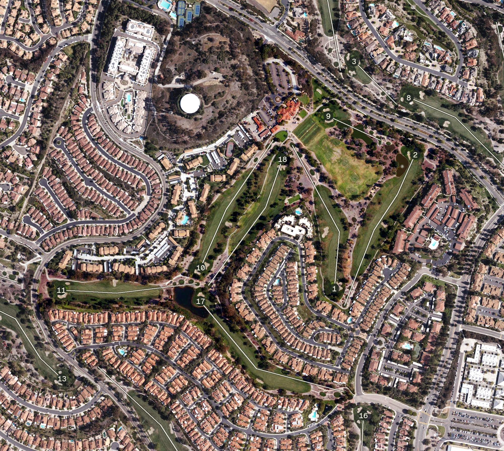 Aerial view of The Heights Country Club, CA