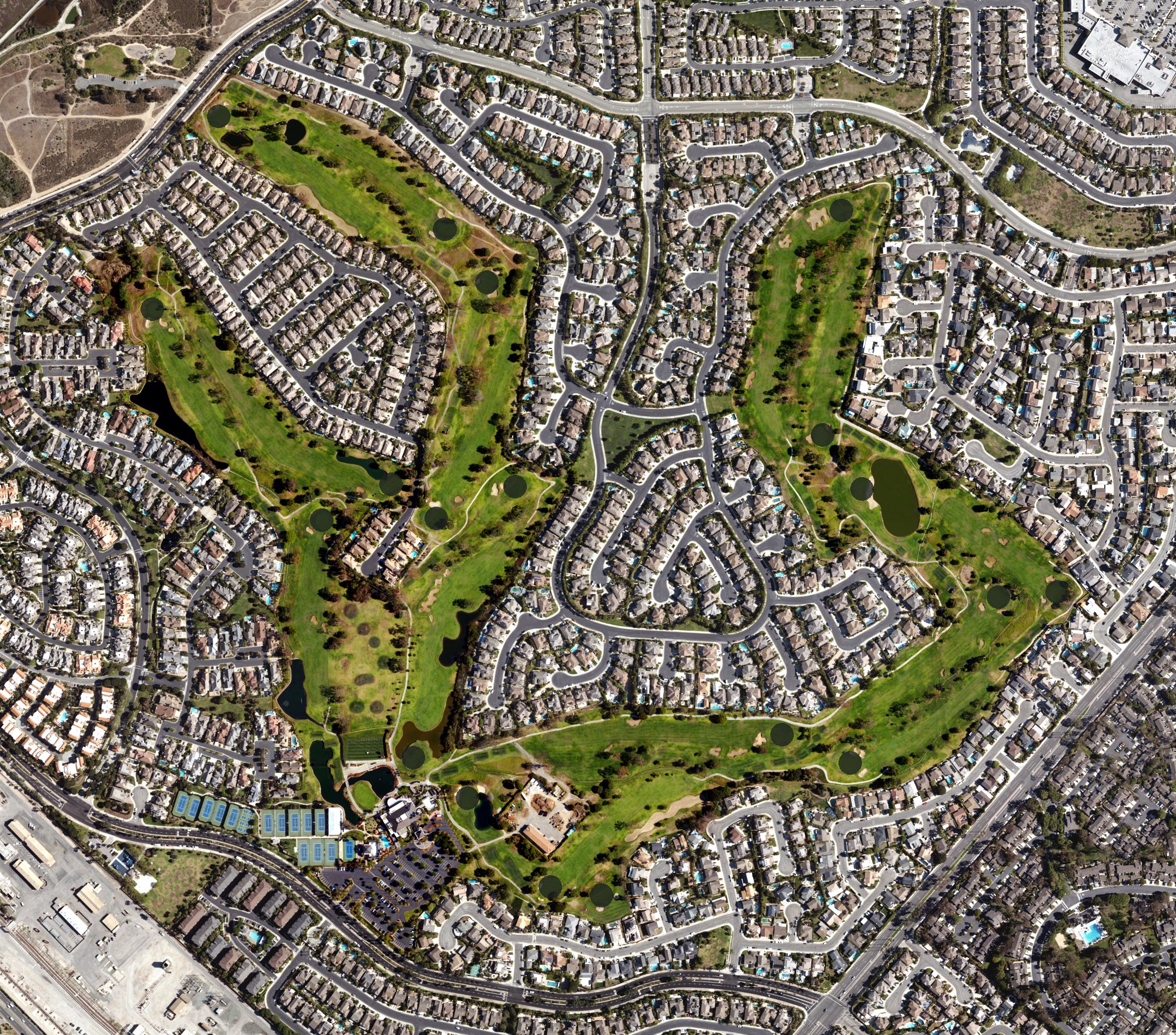 Aerial view of The Huntington Club, CA