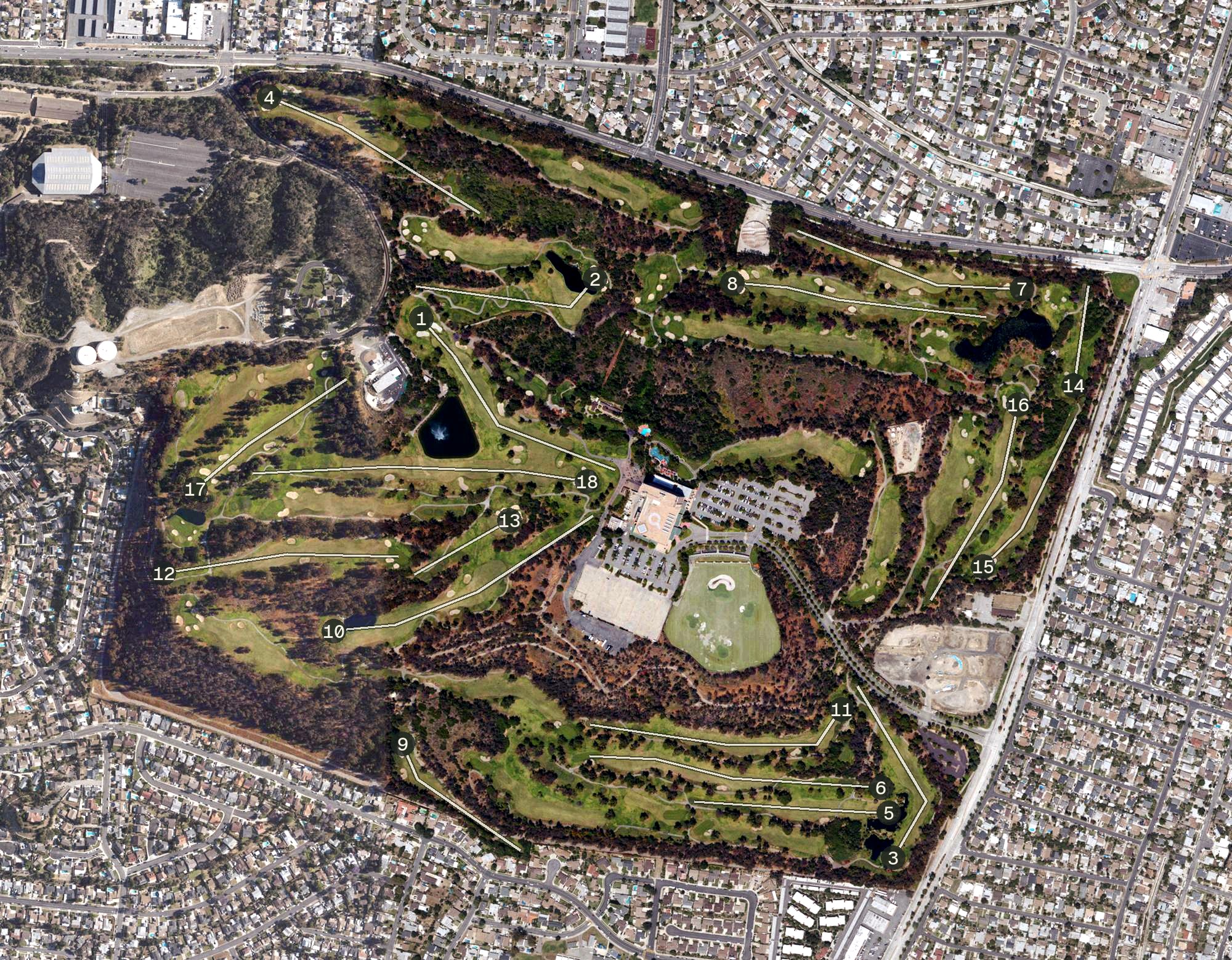 Aerial view of The Industry Hills Golf Club (Dwight D Eisenhower & Babe Zaharias), CA