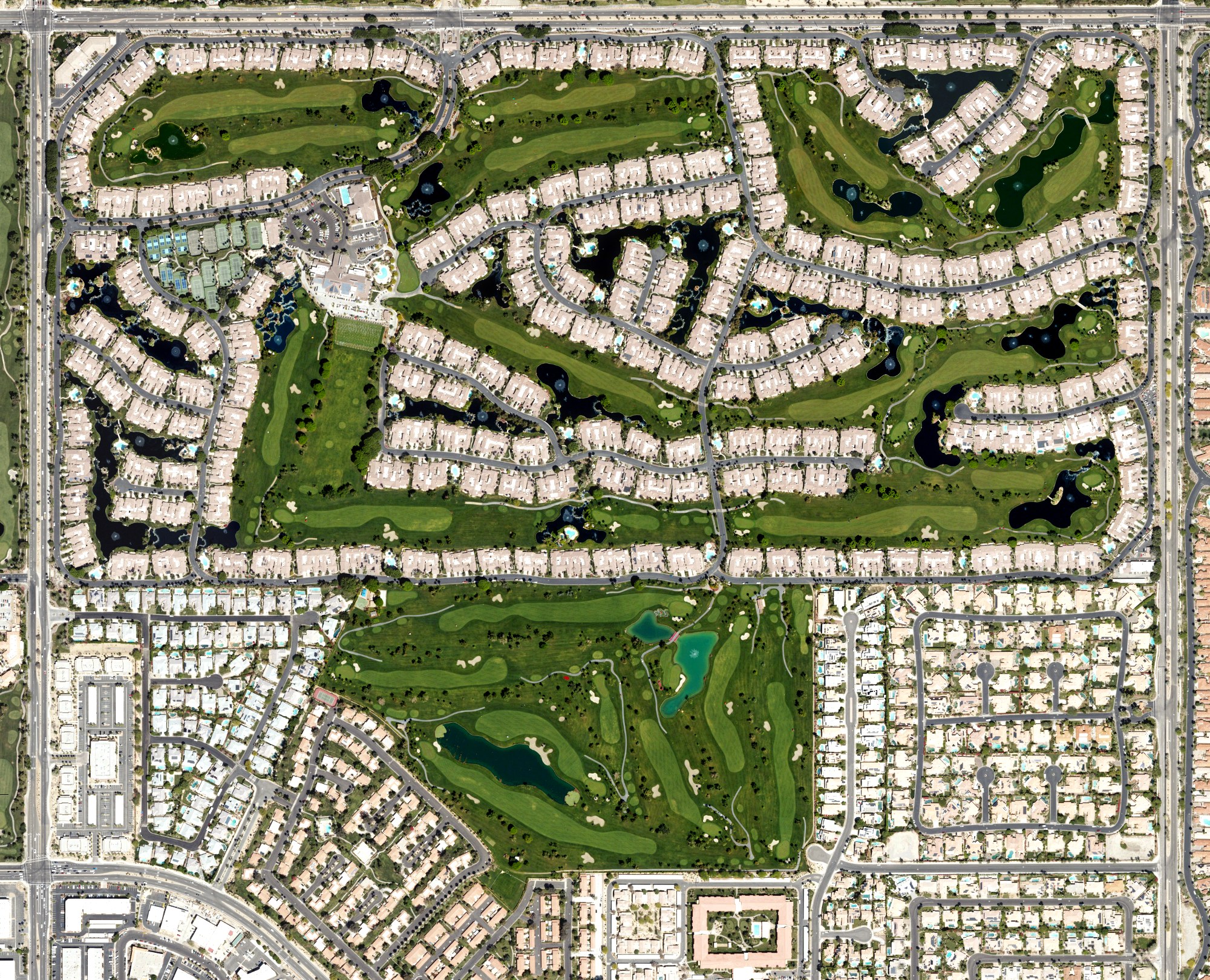 Aerial view of The Lakes Country Club, CA