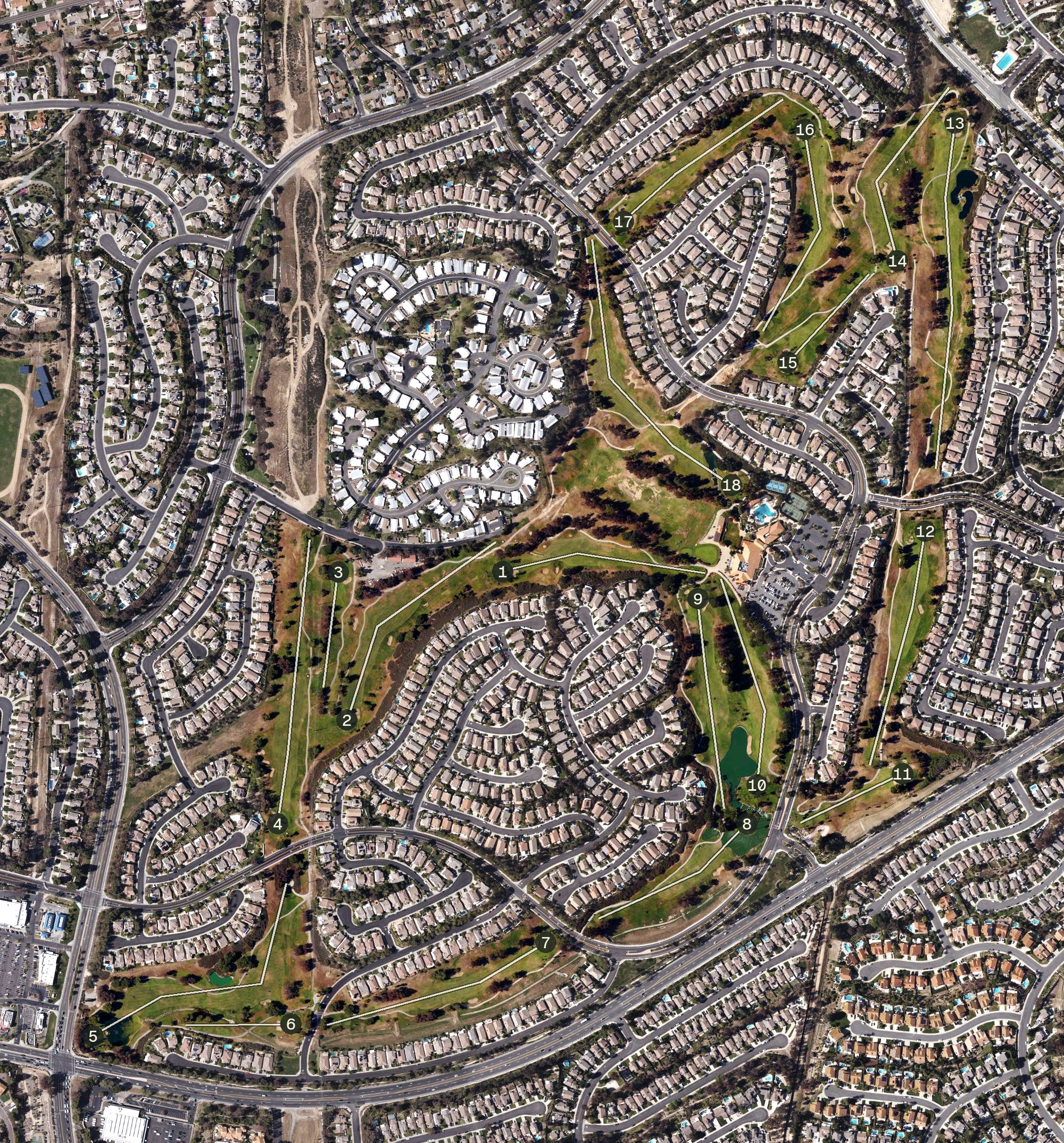 Aerial view of The Legends Golf Club, CA