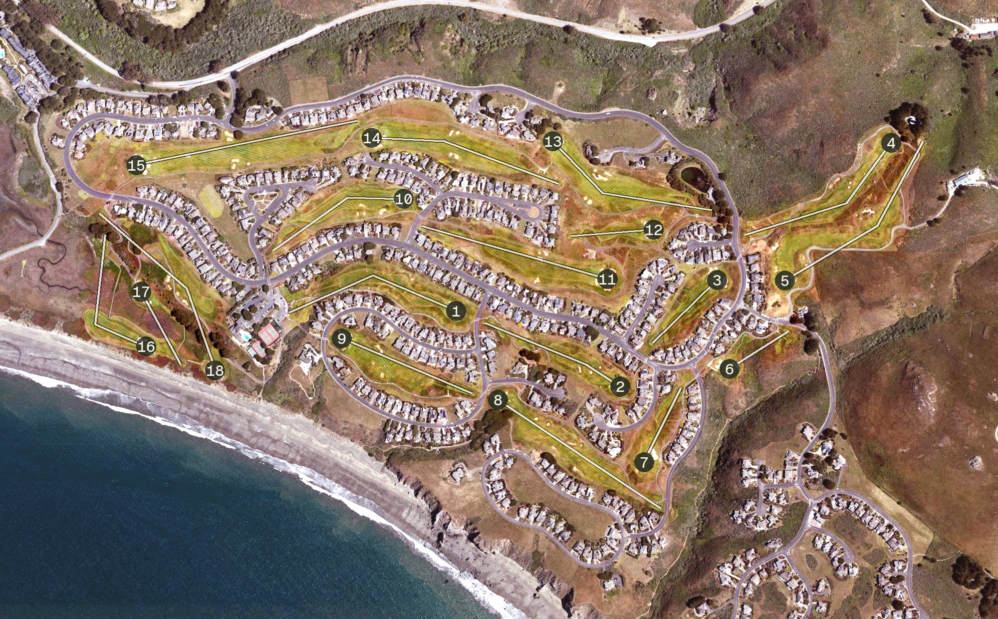 Aerial view of The Links at Bodega Harbour, CA