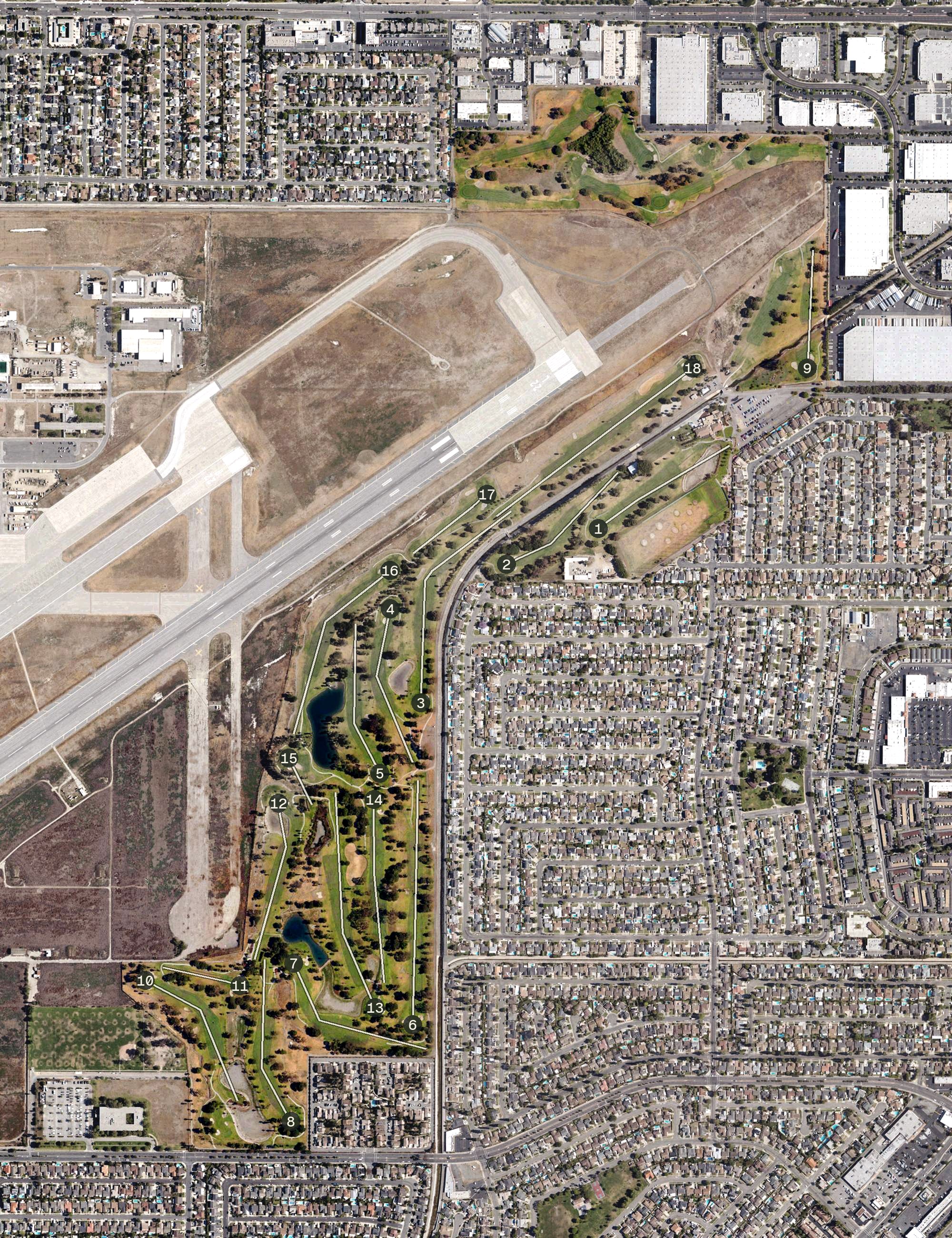 Aerial view of The Navy Golf Course Seal Beach, CA
