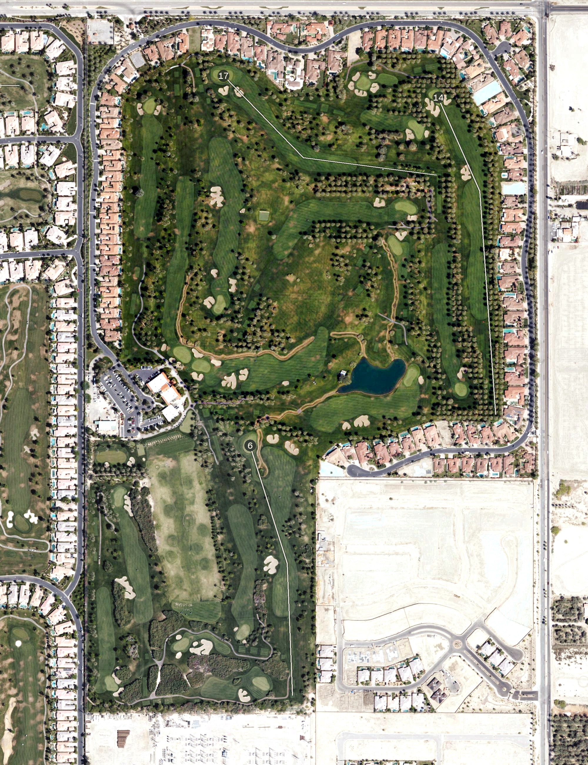 Aerial view of The Palms Golf Club, CA