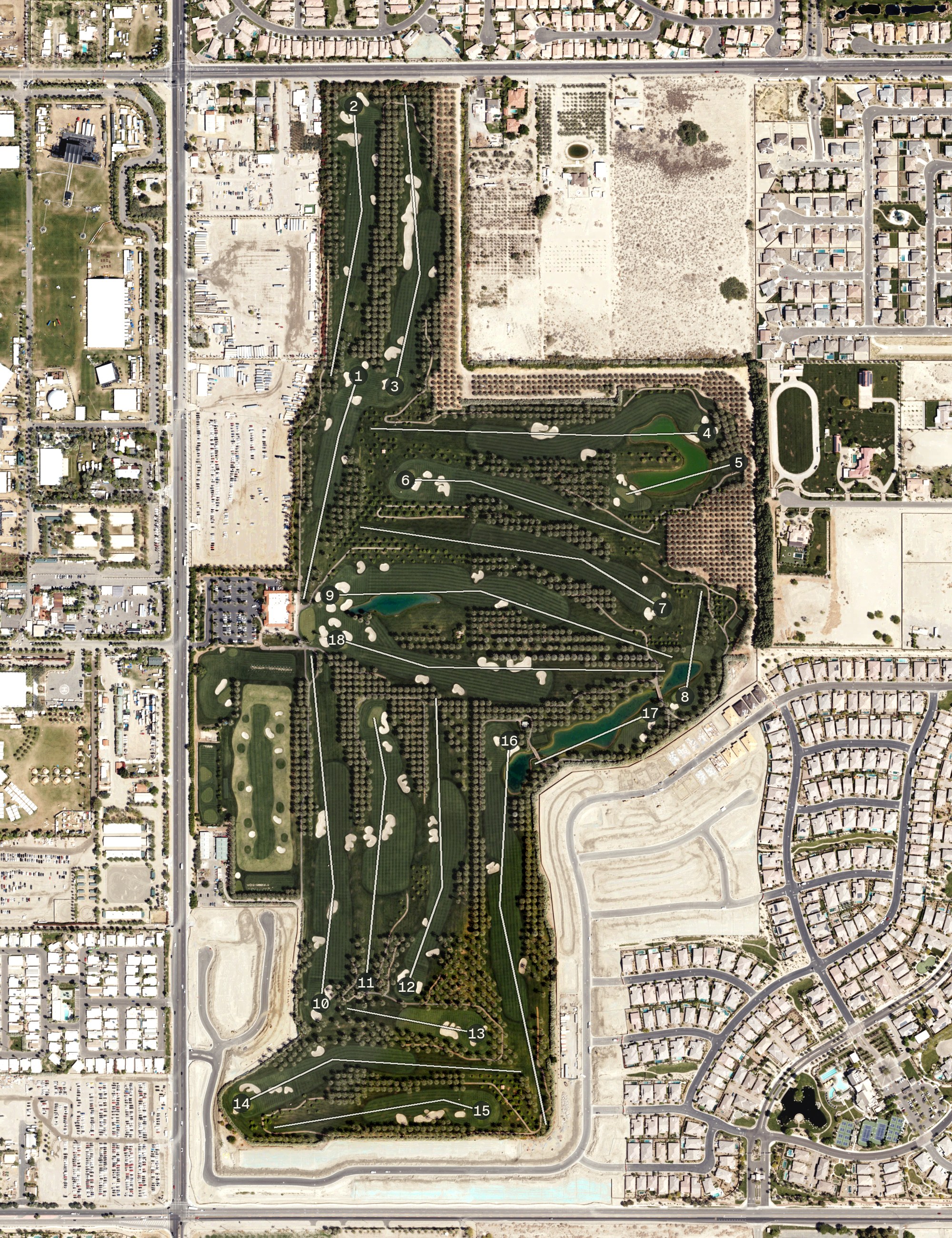 Aerial view of The Plantation Golf Club, CA