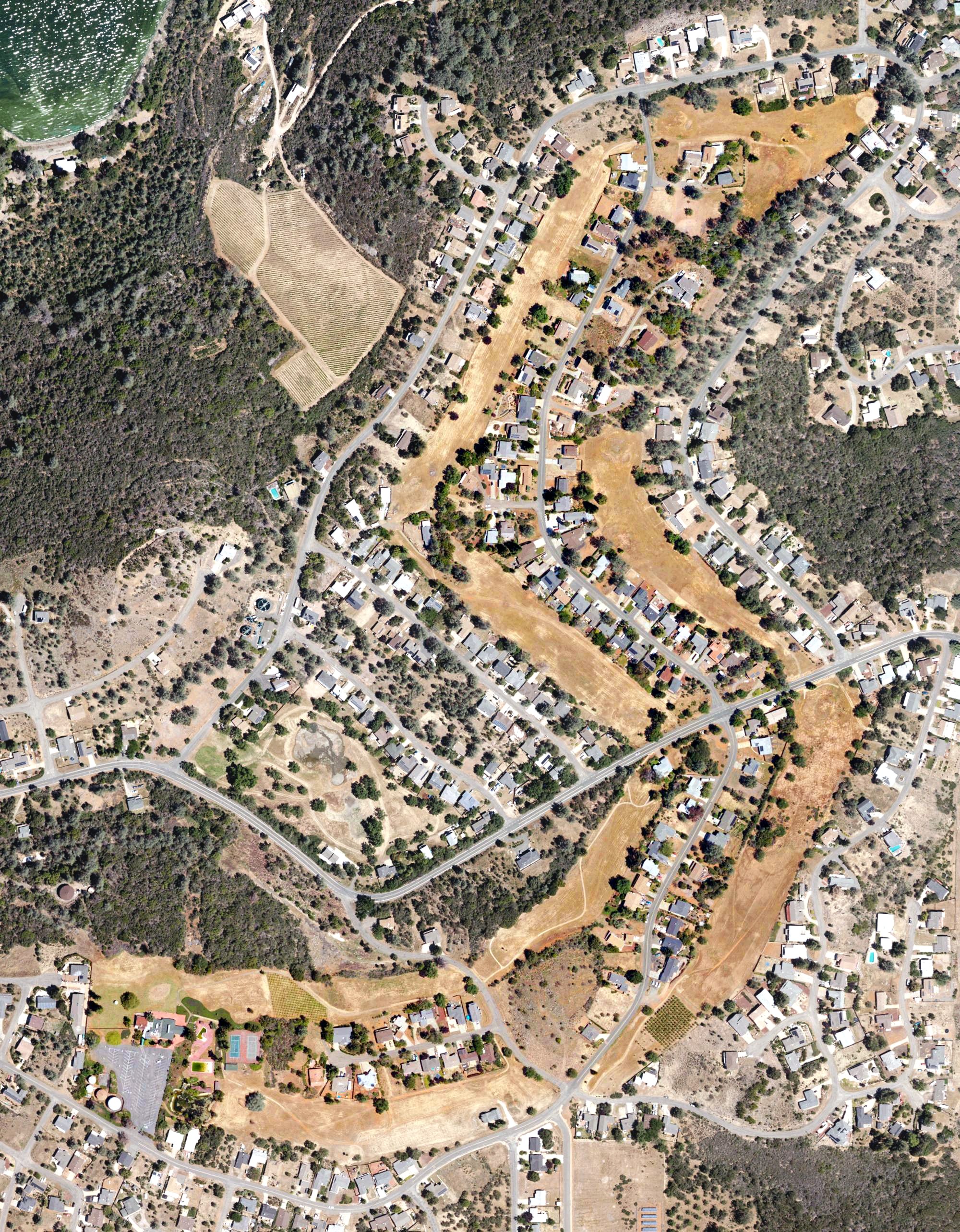 Aerial view of The Riviera Hills Restaurant, Lounge and Recreation Club, CA