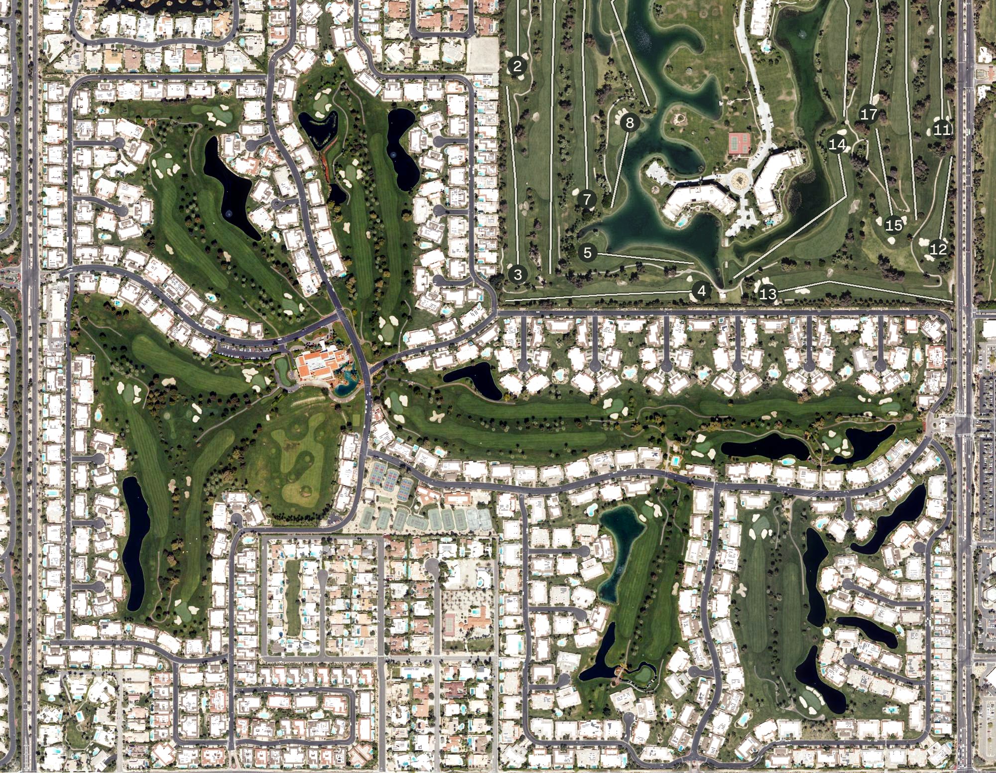 Aerial view of The Springs Country Club, CA