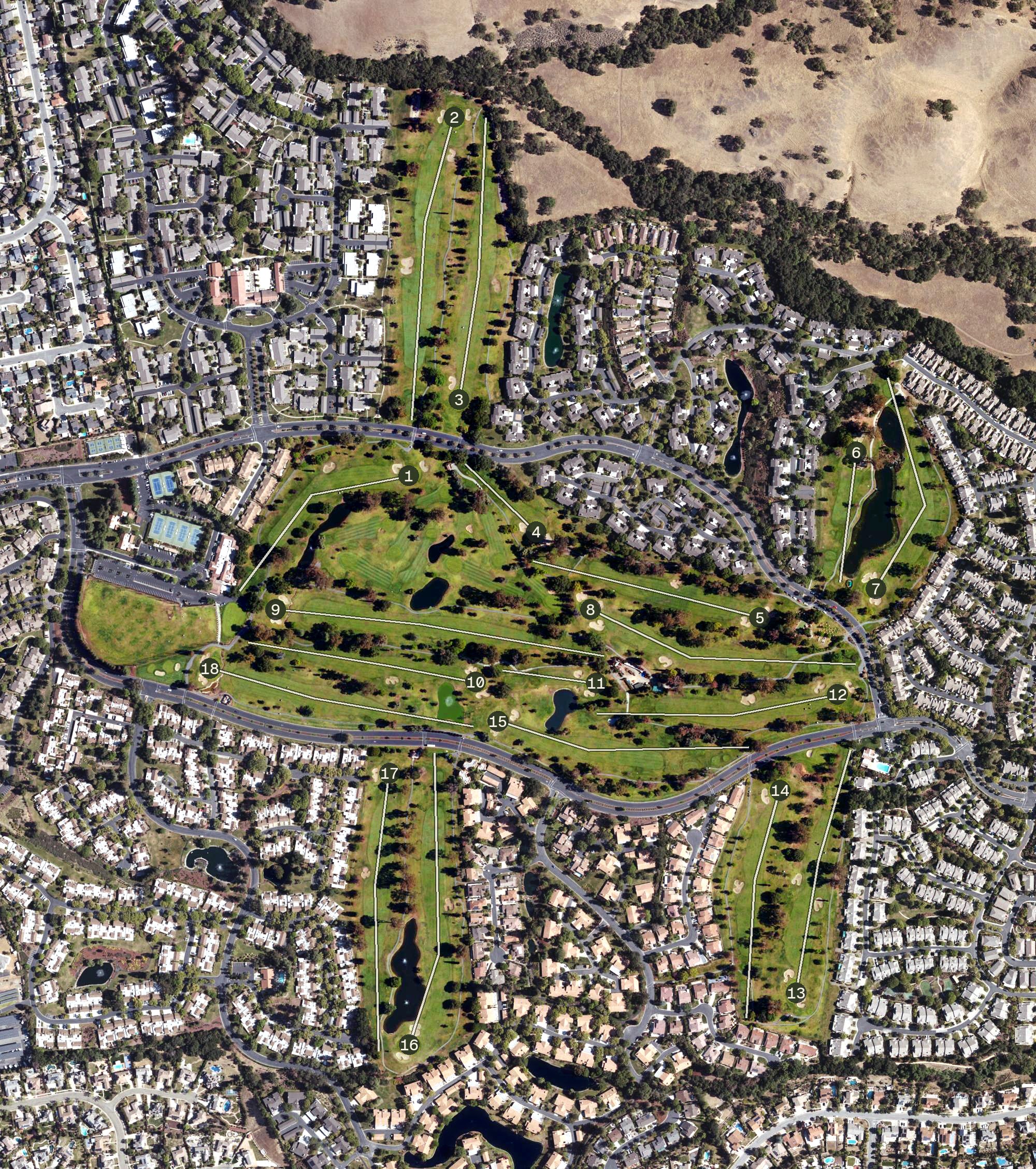 Aerial view of The Villages Golf and Country Club, CA