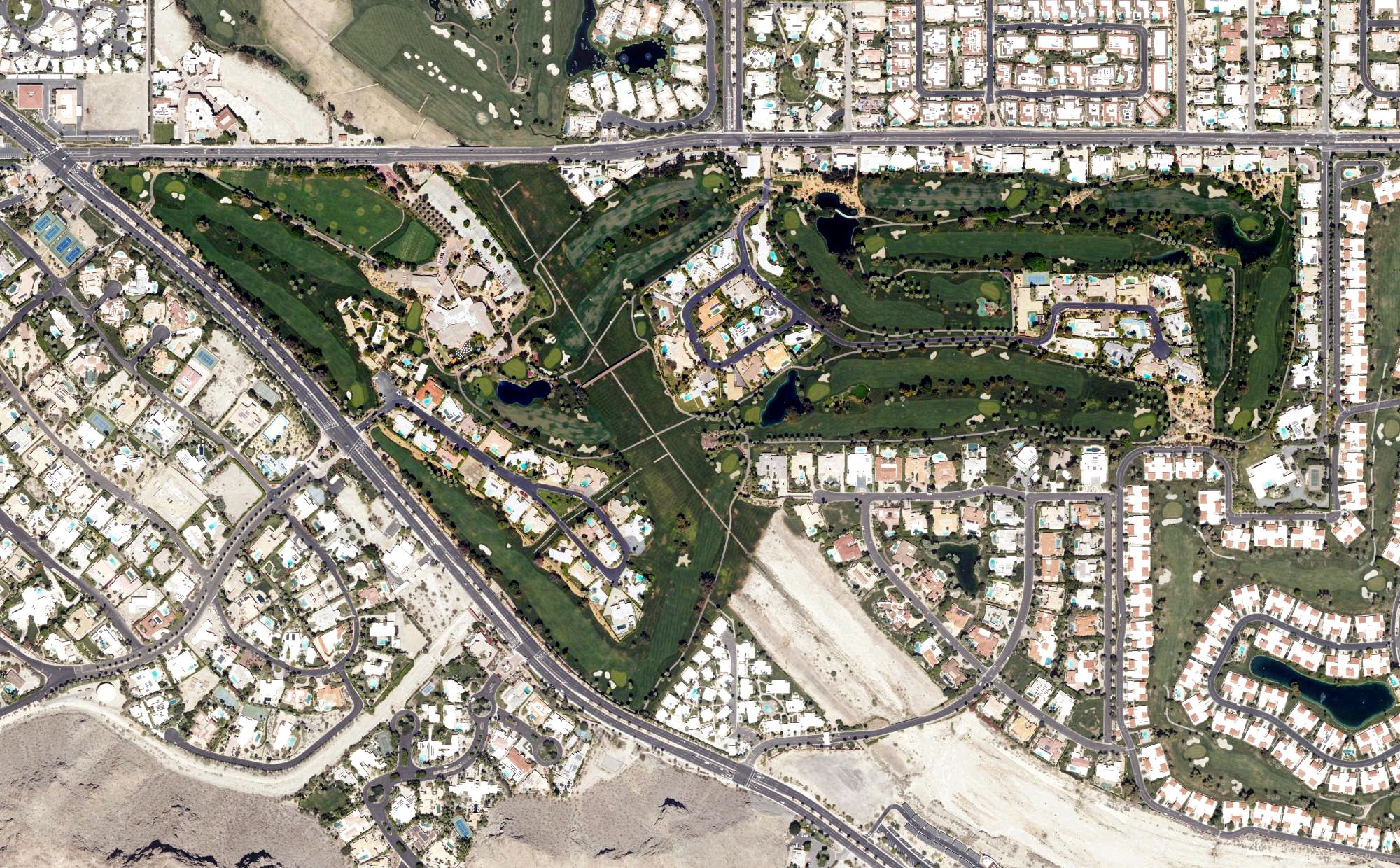 Aerial view of Thunderbird Country Club, CA