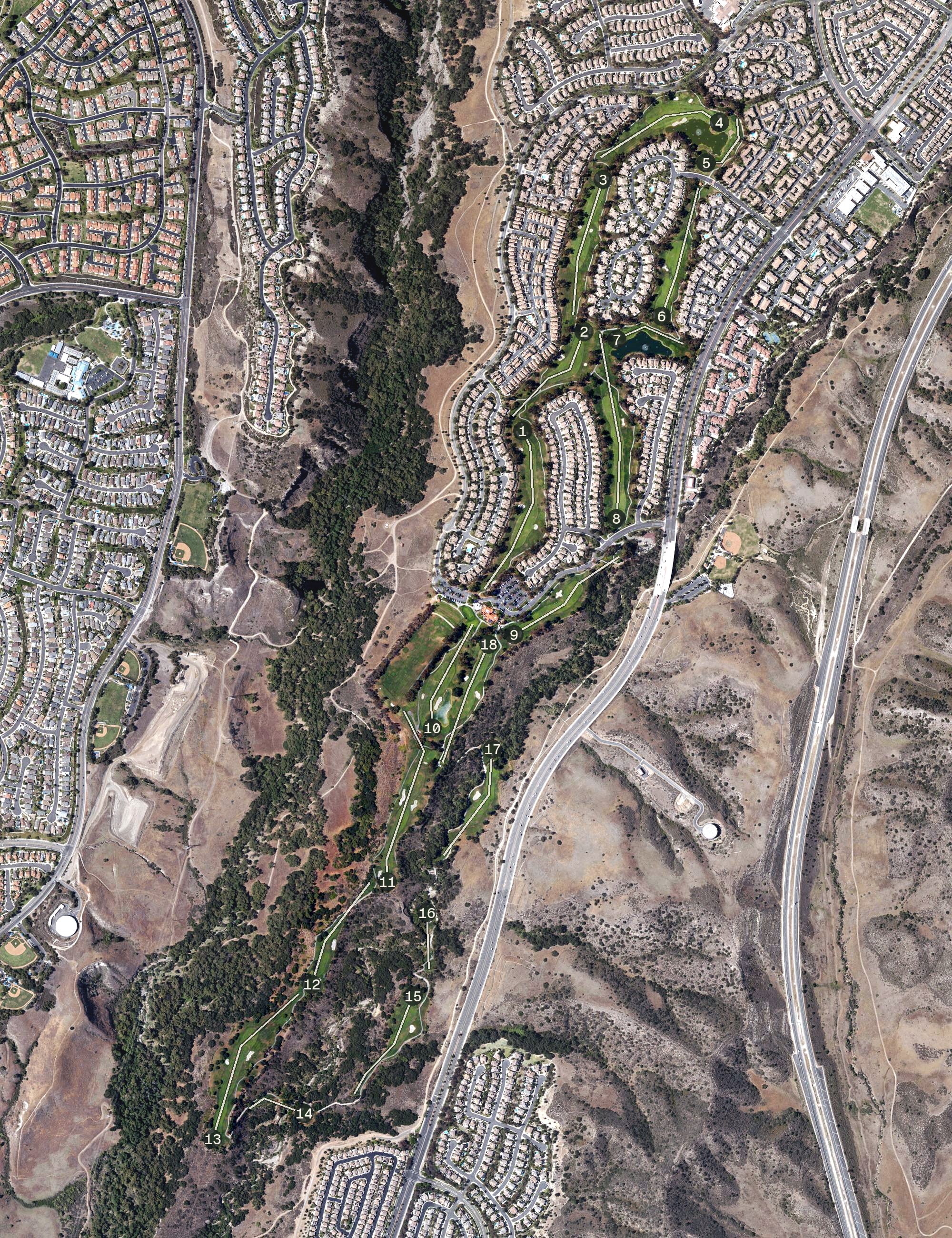 Aerial view of Tijeras Creek Golf Club, CA