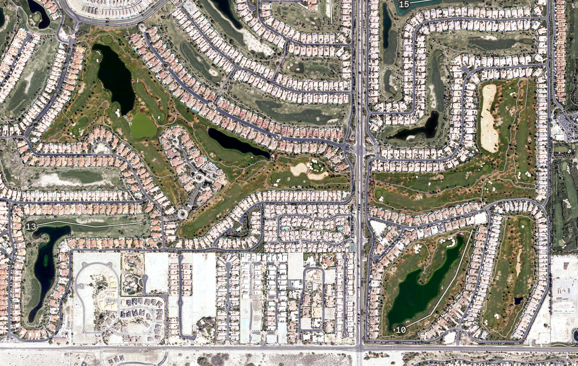 Aerial view of Tom Weiskopf Private Course (PGA West), CA