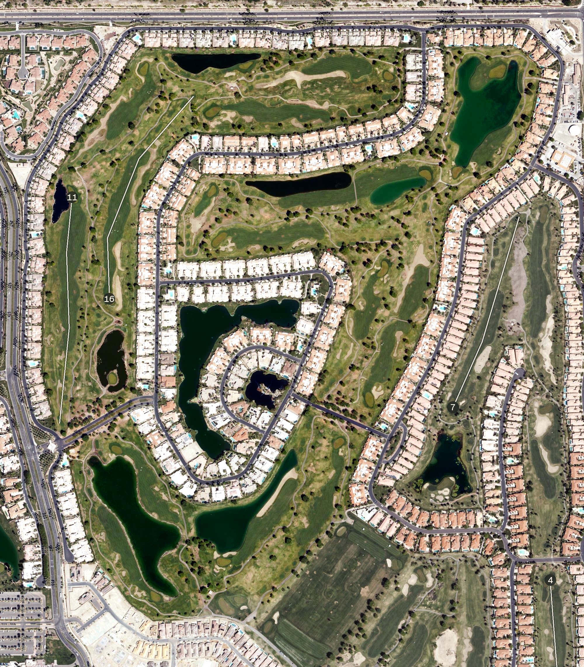 Aerial view of TPC Stadium Golf Course (PGA West), CA