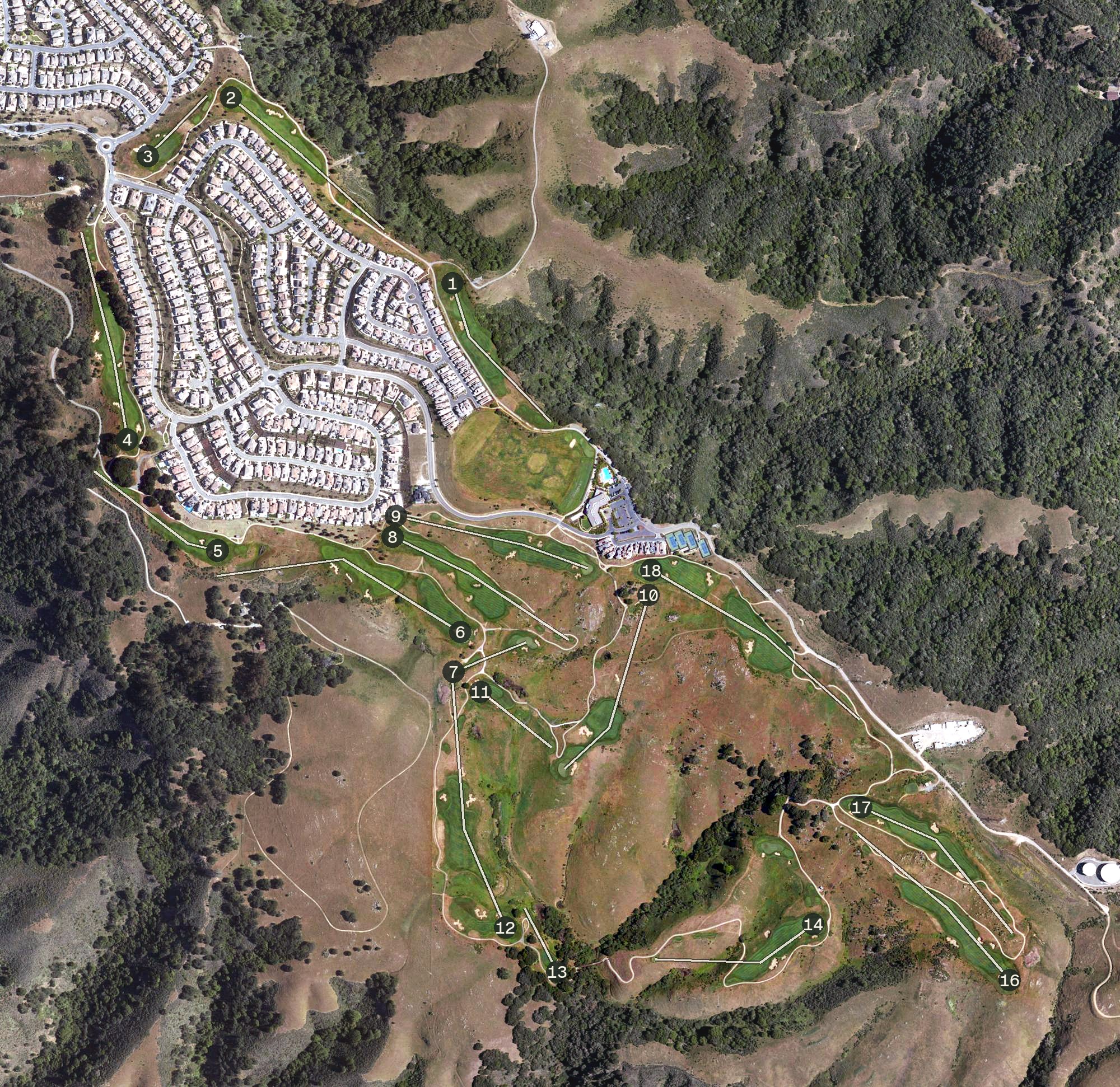 Aerial view of TPC Stonebrae, CA
