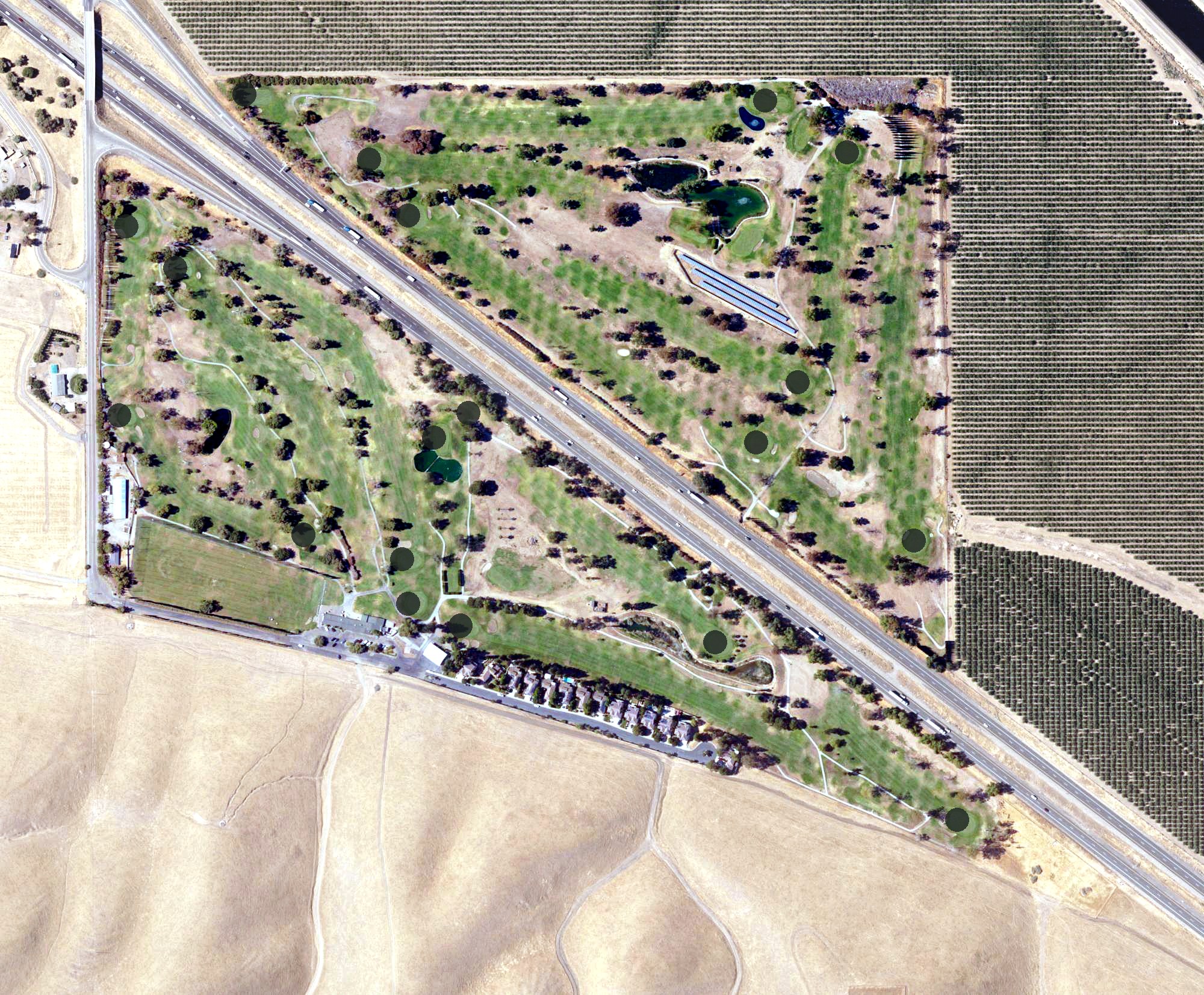 Aerial view of Tracy Golf & Country Club, CA